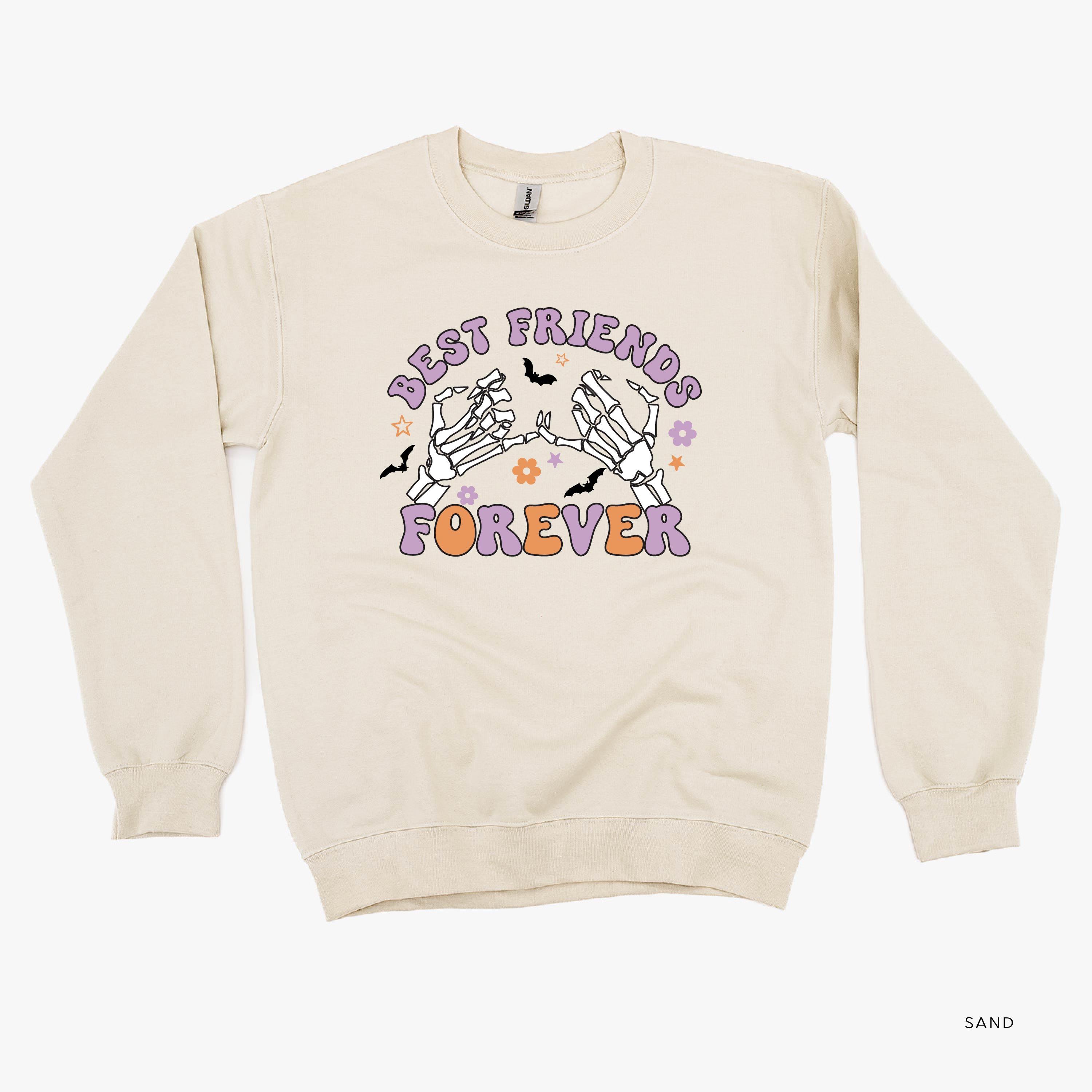 Best Friends Forever - Halloween - Basic Fleece Crewneck Little Mama Shirt Shop LLC