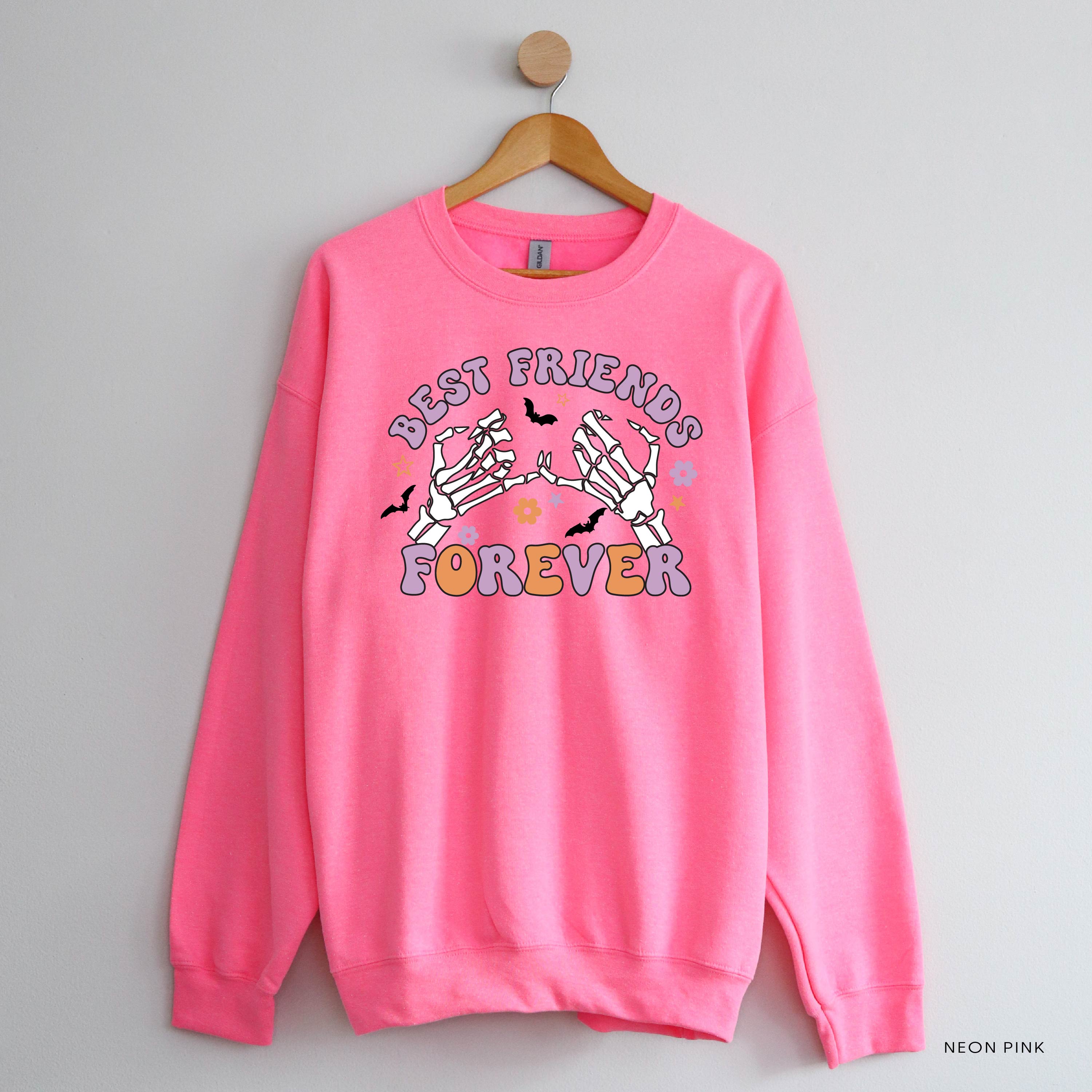 Best Friends Forever - Halloween - Basic Fleece Crewneck Little Mama Shirt Shop LLC