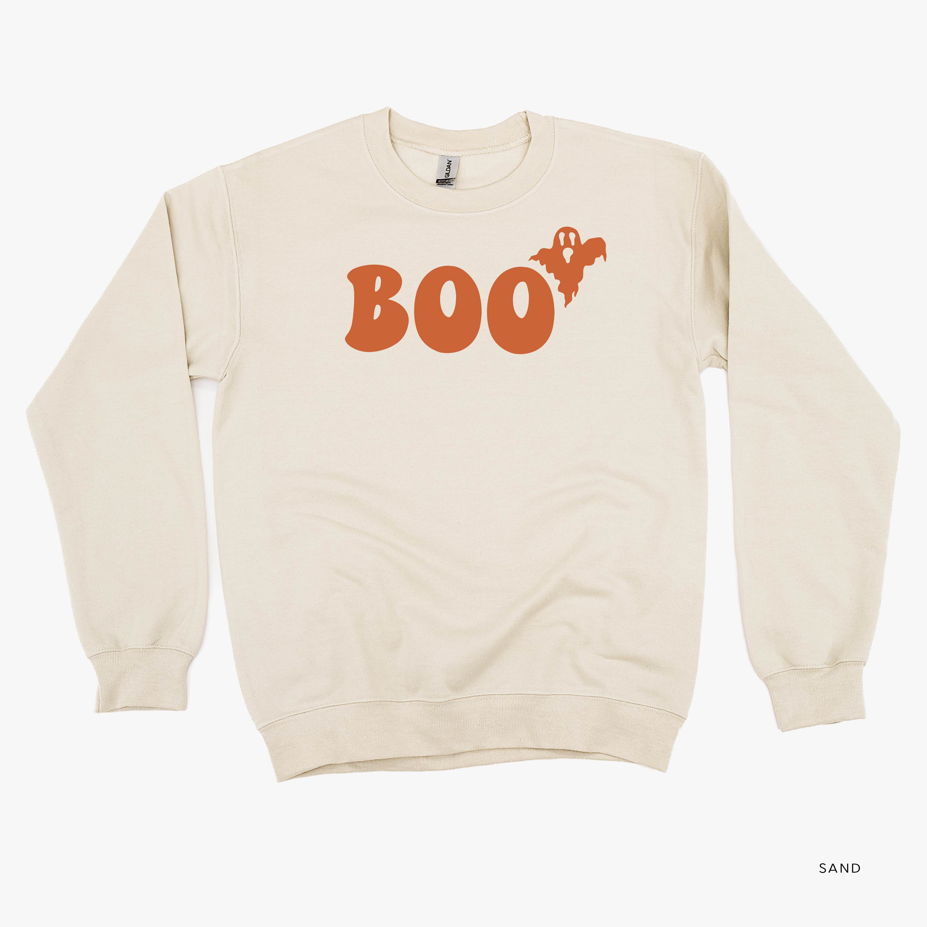 BOO (Ghost) - Basic Fleece Crewneck Little Mama Shirt Shop LLC