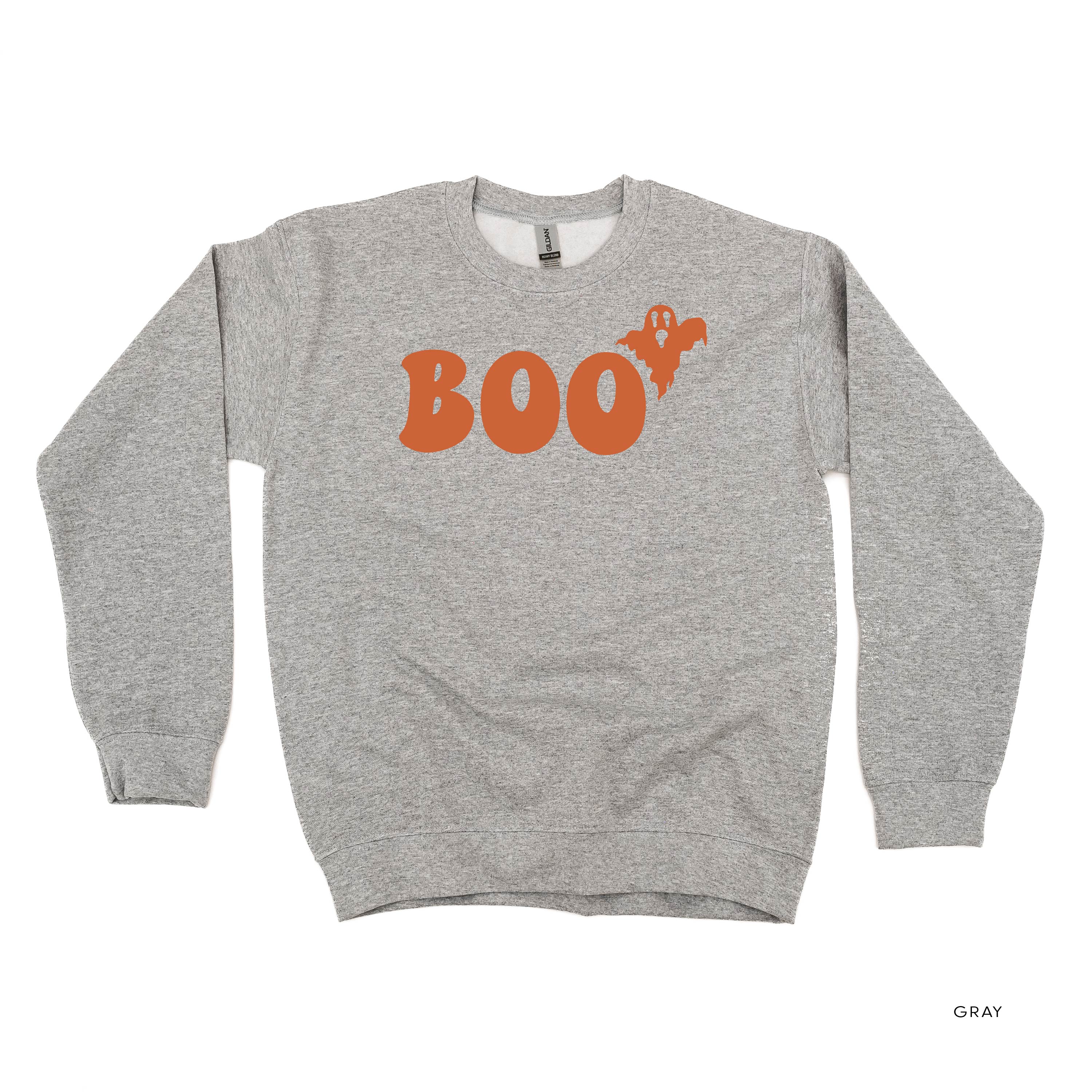 BOO (Ghost) - Basic Fleece Crewneck Little Mama Shirt Shop LLC