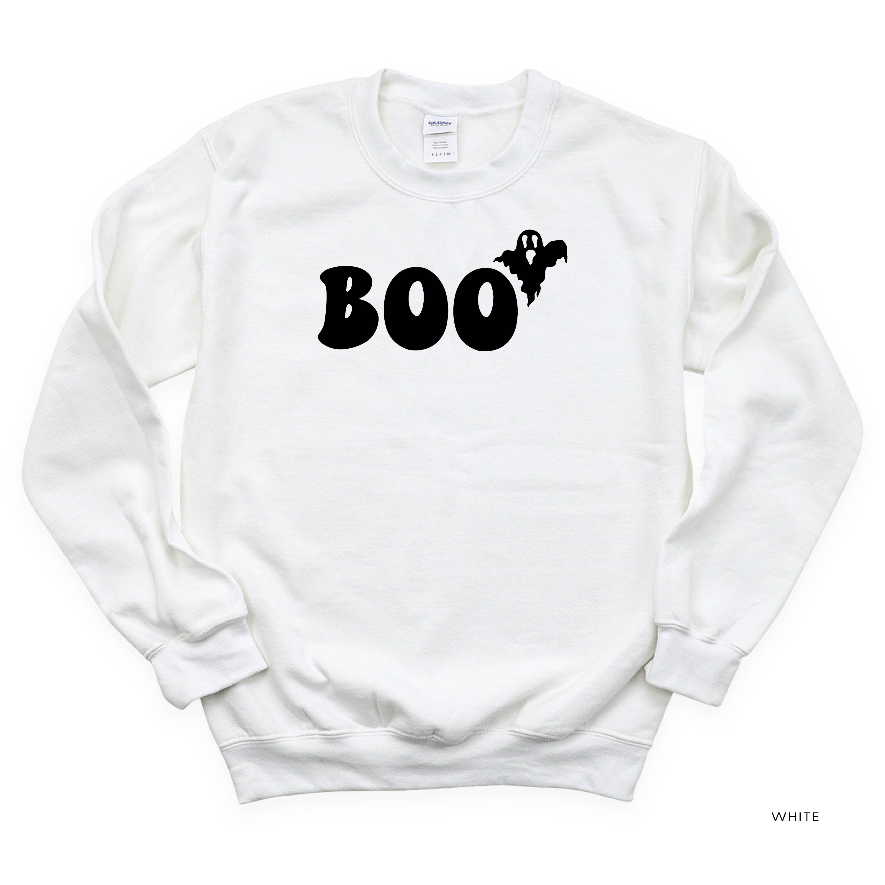 BOO (Ghost) - Basic Fleece Crewneck Little Mama Shirt Shop LLC