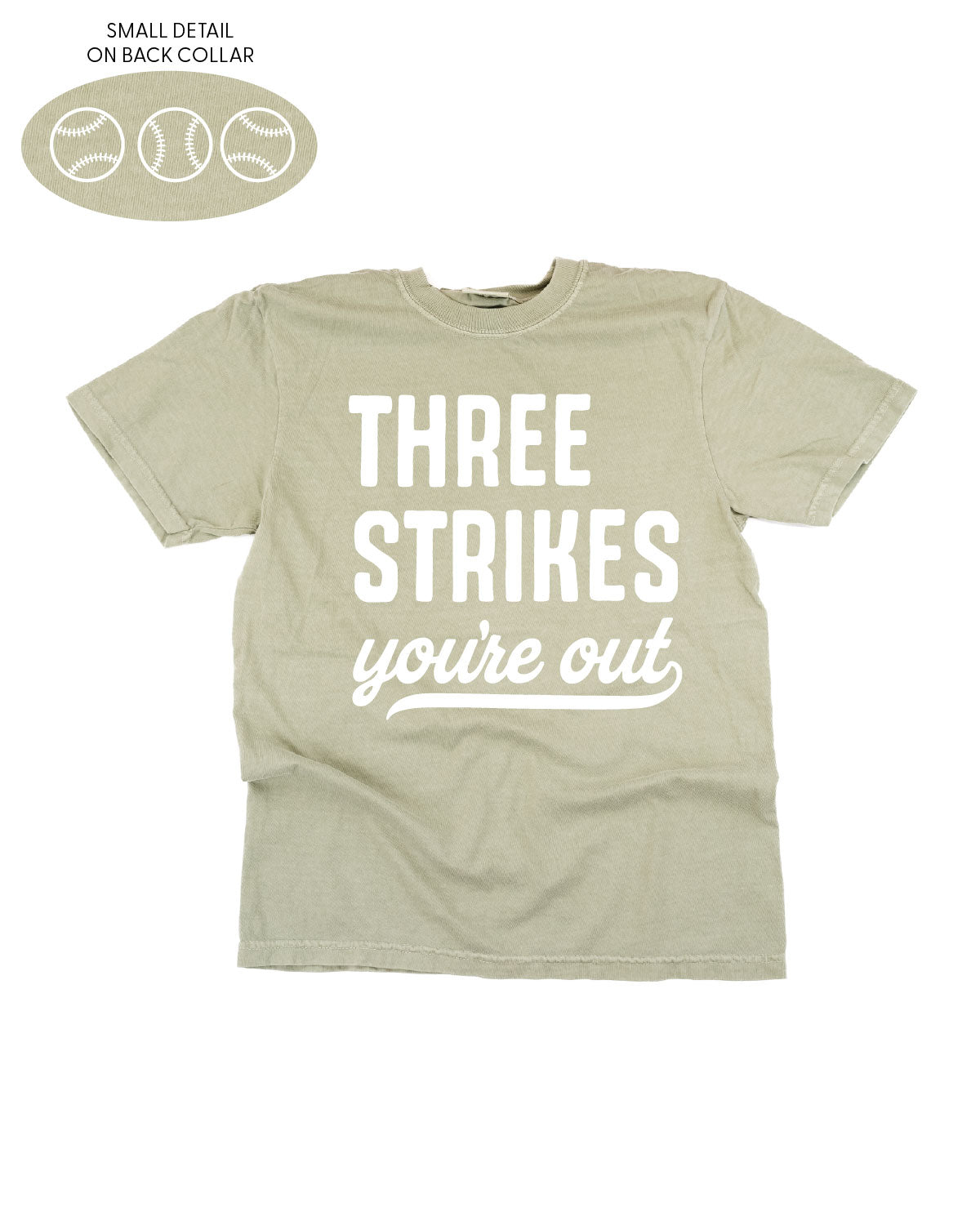 Three Strikes You're Out (bd) - Comfort Colors Tee Little Mama Shirt Shop