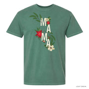Christmas Floral Mama - Comfort Colors Tee Little Mama Shirt Shop