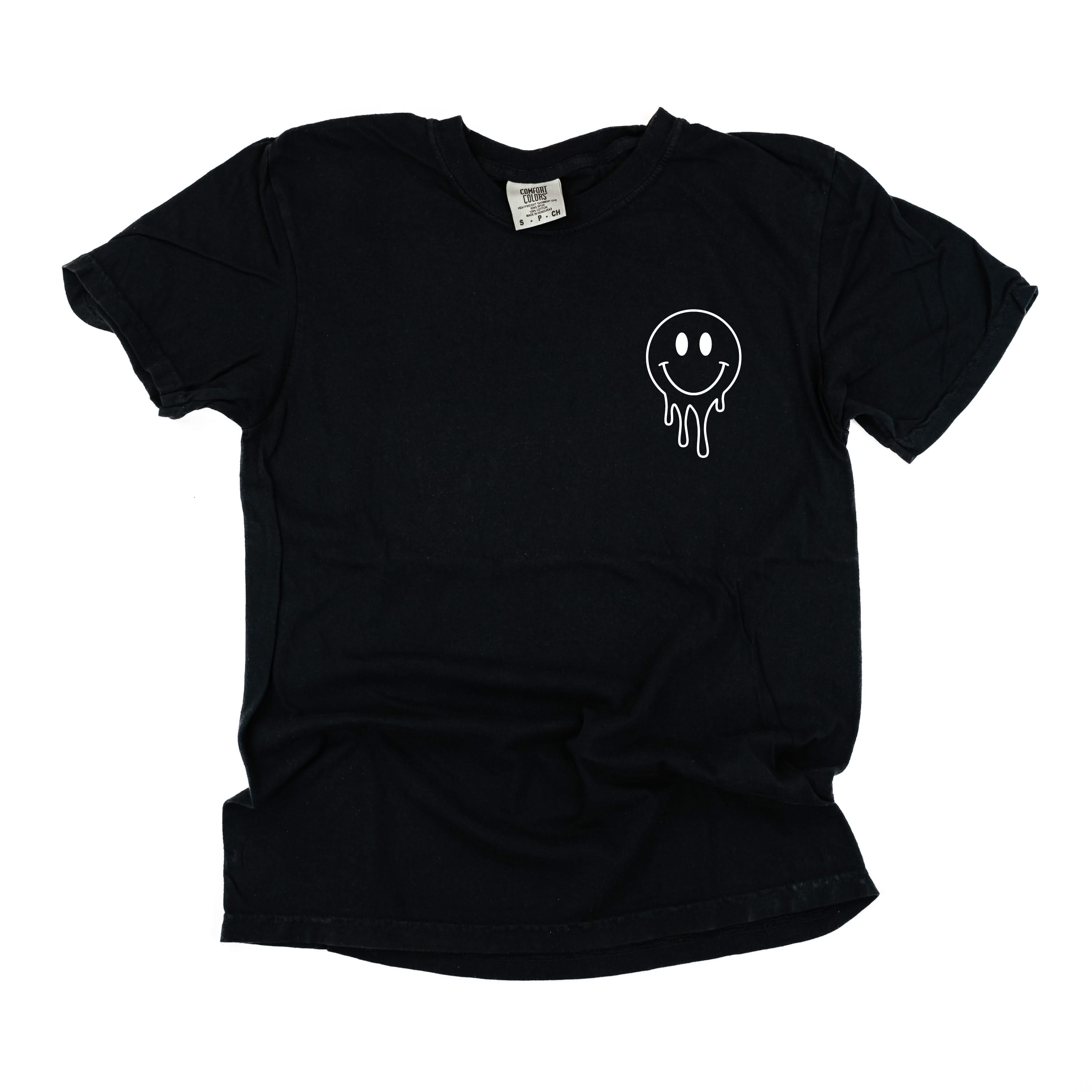 Living My Best Home School Life - Melty Smiley (pf & b) - Comfort Colors Tee Little Mama Shirt Shop