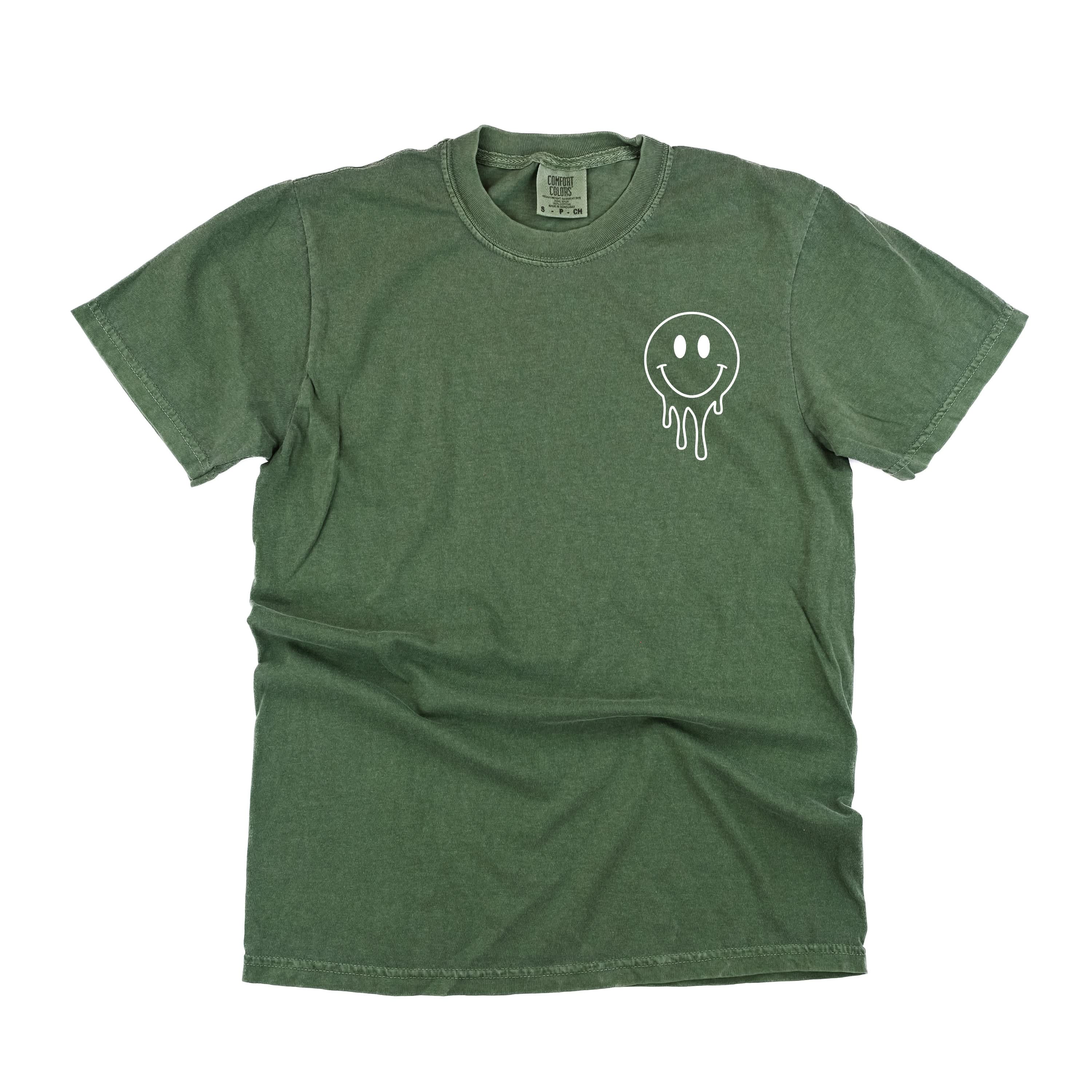 Living My Best Home School Life - Melty Smiley (pf & b) - Comfort Colors Tee Little Mama Shirt Shop