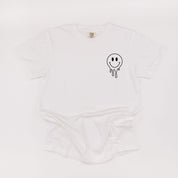 Living My Best Home School Life - Melty Smiley (pf & b) - Comfort Colors Tee Little Mama Shirt Shop