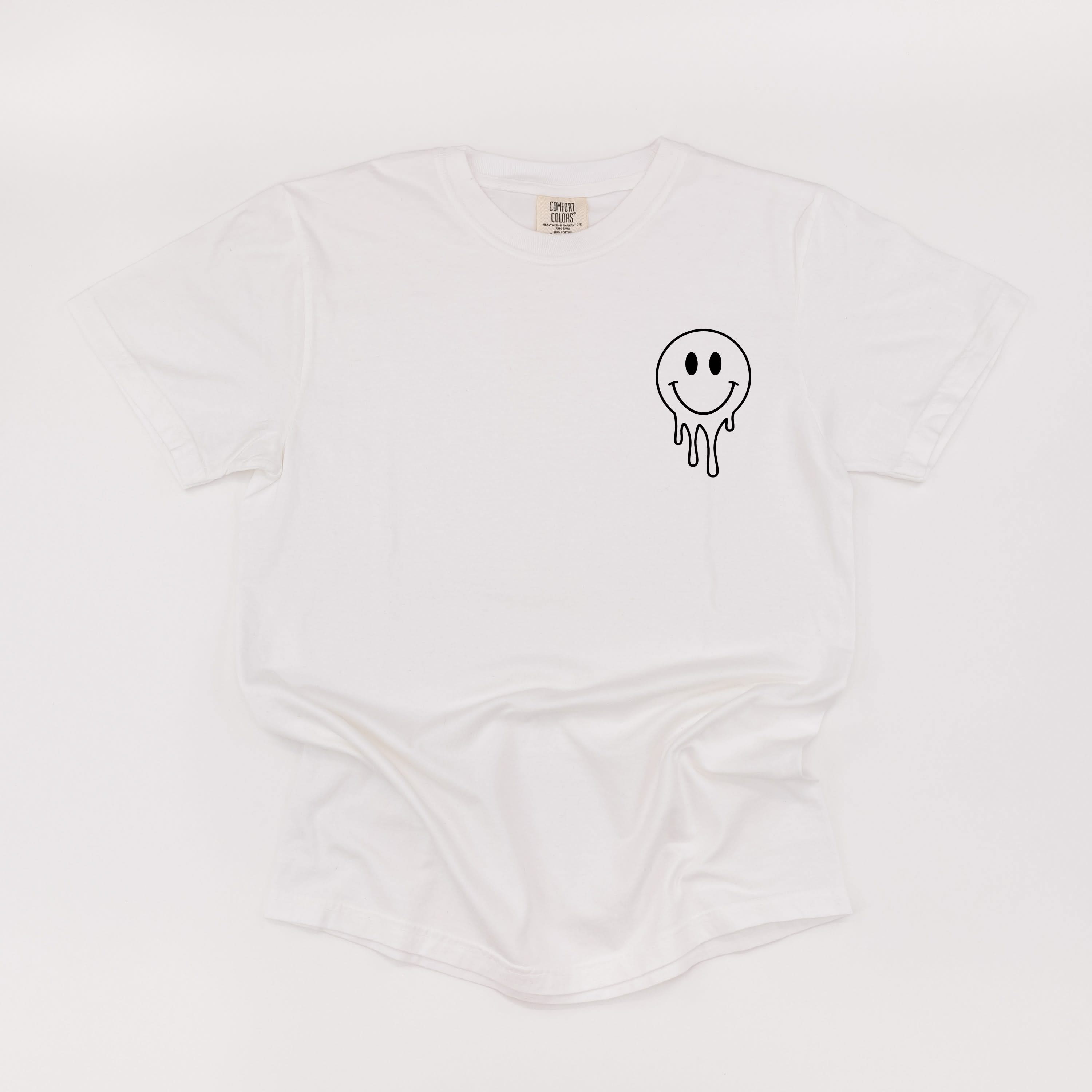 Living My Best Home School Life - Melty Smiley (pf & b) - Comfort Colors Tee Little Mama Shirt Shop