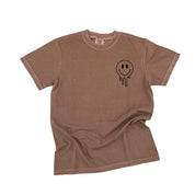 Living My Best Home School Life - Melty Smiley (pf & b) - Comfort Colors Tee Little Mama Shirt Shop