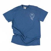 Living My Best Home School Life - Melty Smiley (pf & b) - Comfort Colors Tee Little Mama Shirt Shop