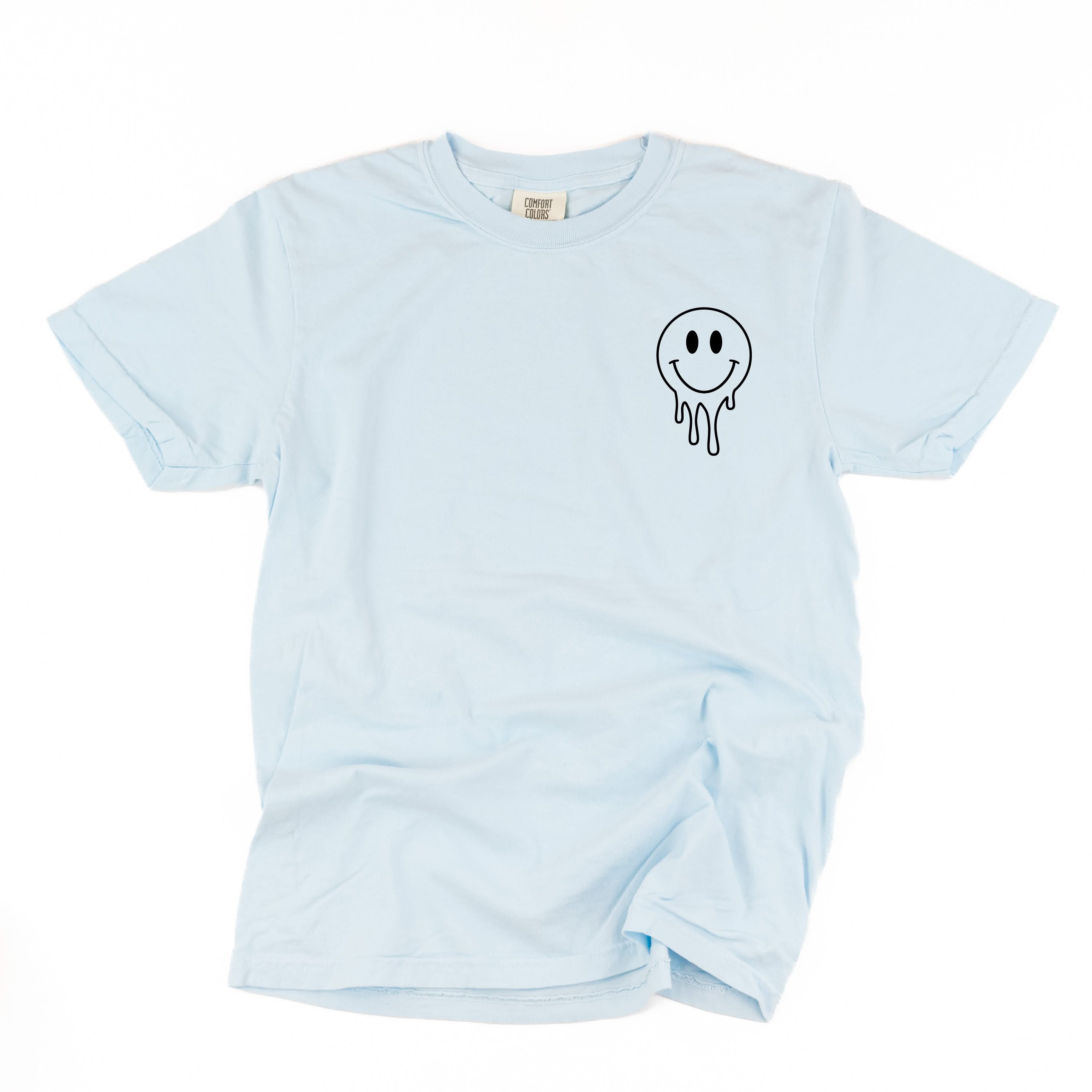 Living My Best Home School Life - Melty Smiley (pf & b) - Comfort Colors Tee Little Mama Shirt Shop