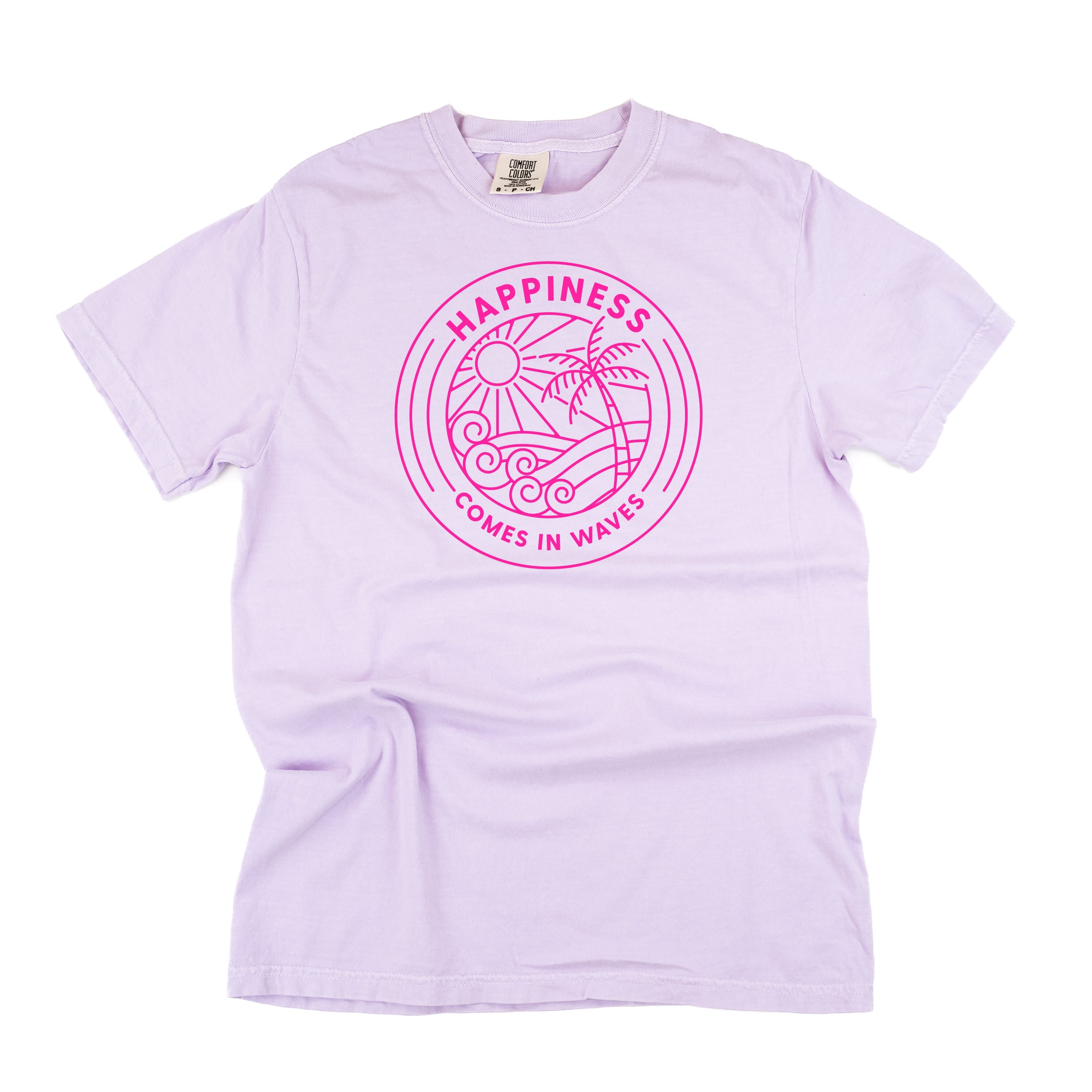 HAPPINESS COMES IN WAVES - SHORT SLEEVE COMFORT COLORS TEE Little Mama Shirt Shop