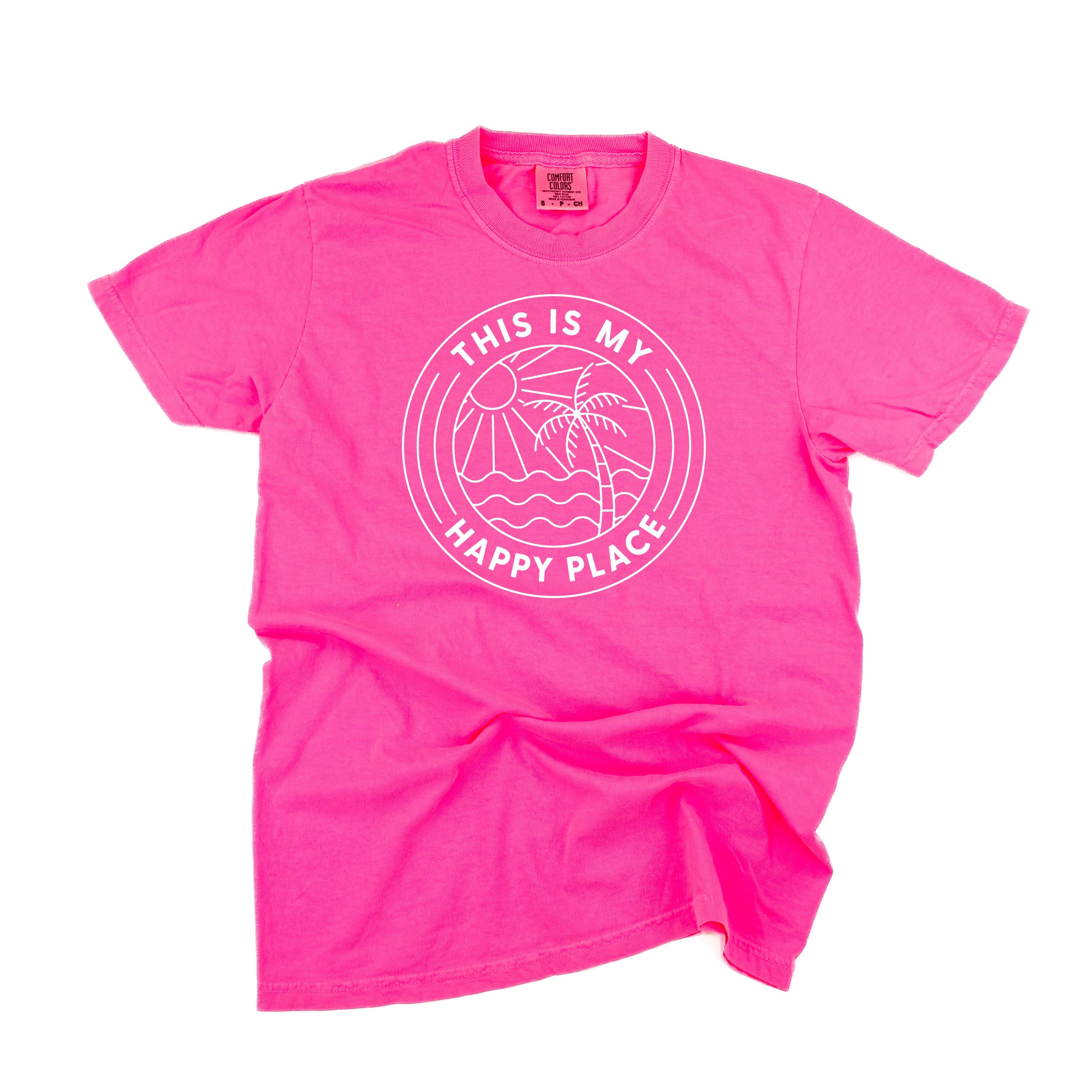 THIS IS MY HAPPY PLACE - SHORT SLEEVE COMFORT COLORS TEE Little Mama Shirt Shop