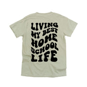 Living My Best Home School Life - Melty Smiley (pf & b) - Comfort Colors Tee Little Mama Shirt Shop