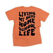 Living My Best Home School Life - Melty Smiley (pf & b) - Comfort Colors Tee Little Mama Shirt Shop