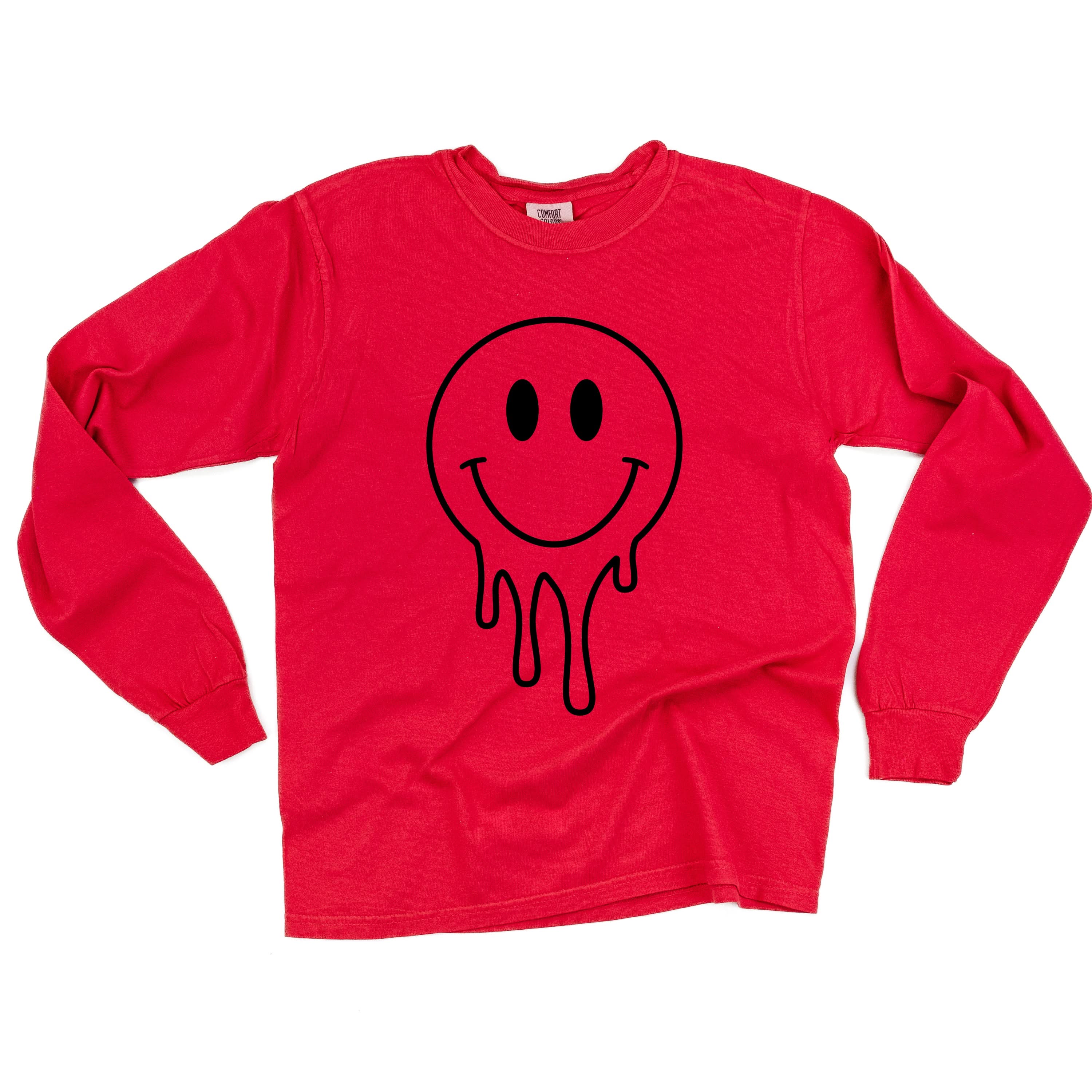 Melty Smiley (Full) - LONG SLEEVE Comfort Colors Tee Little Mama Shirt Shop