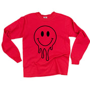 One of Those School Days - Melty Smiley (f & b) - LONG SLEEVE Comfort Colors Tee Little Mama Shirt Shop