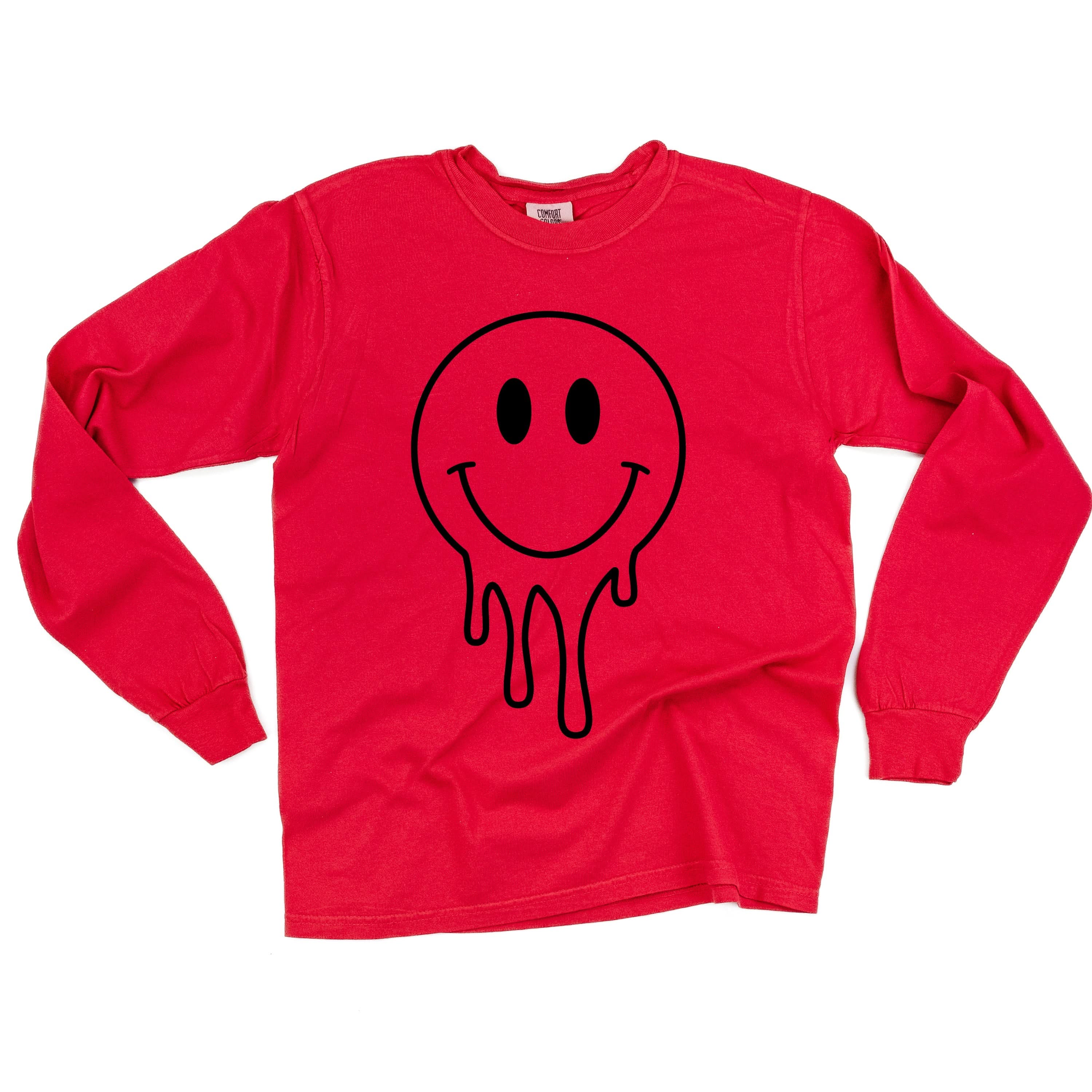 One of Those School Days - Melty Smiley (f & b) - LONG SLEEVE Comfort Colors Tee Little Mama Shirt Shop