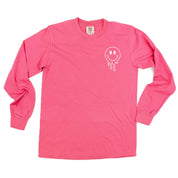 Living My Best Home School Life - Melty Smiley (pf & b)- LONG SLEEVE Comfort Colors Tee Little Mama Shirt Shop