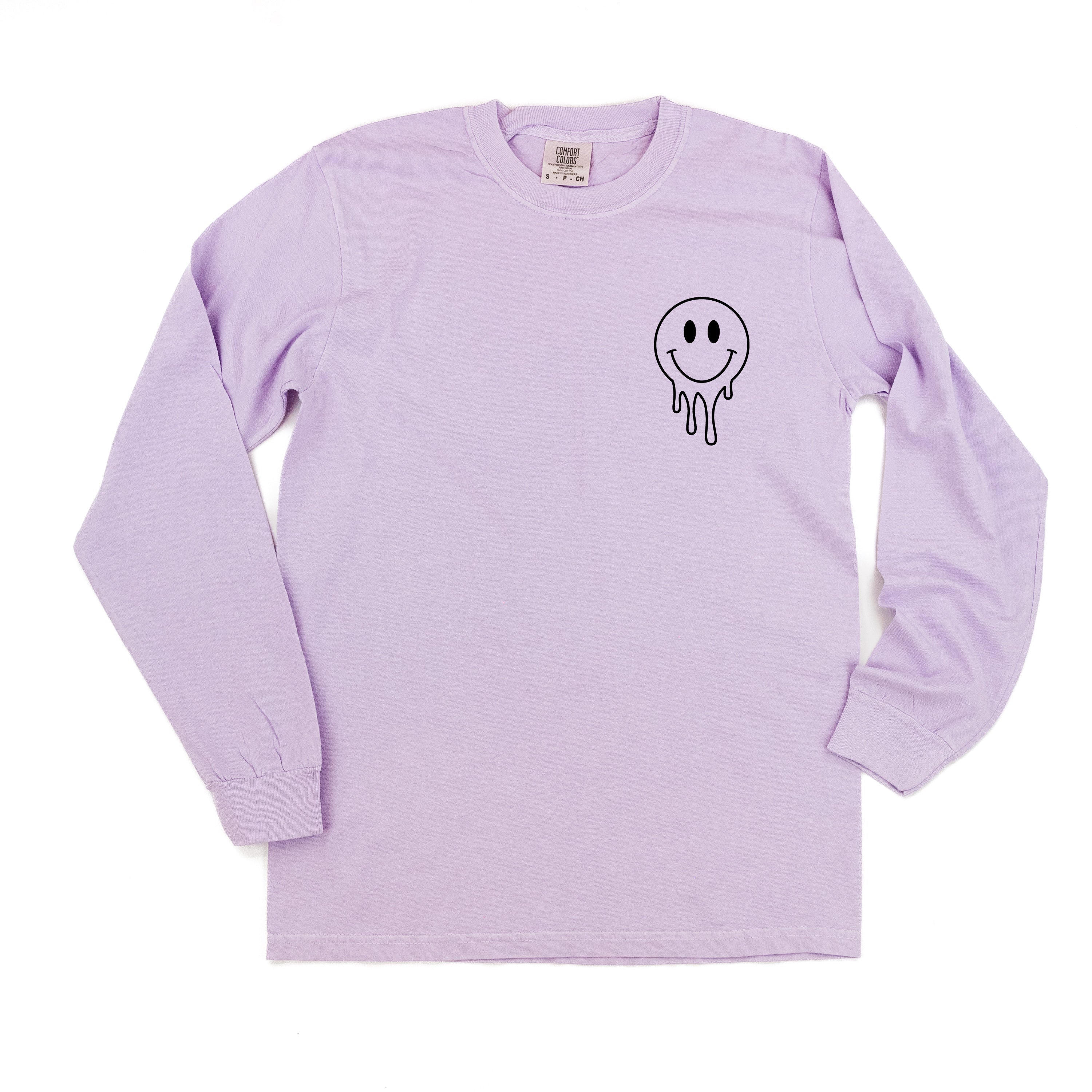 Living My Best Librarian Life - Melty Smiley (pf & b) - LONG SLEEVE Comfort Colors Tee Little Mama Shirt Shop