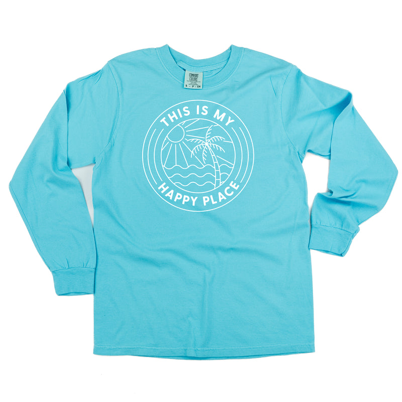 THIS IS MY HAPPY PLACE - LONG SLEEVE COMFORT COLORS TEE