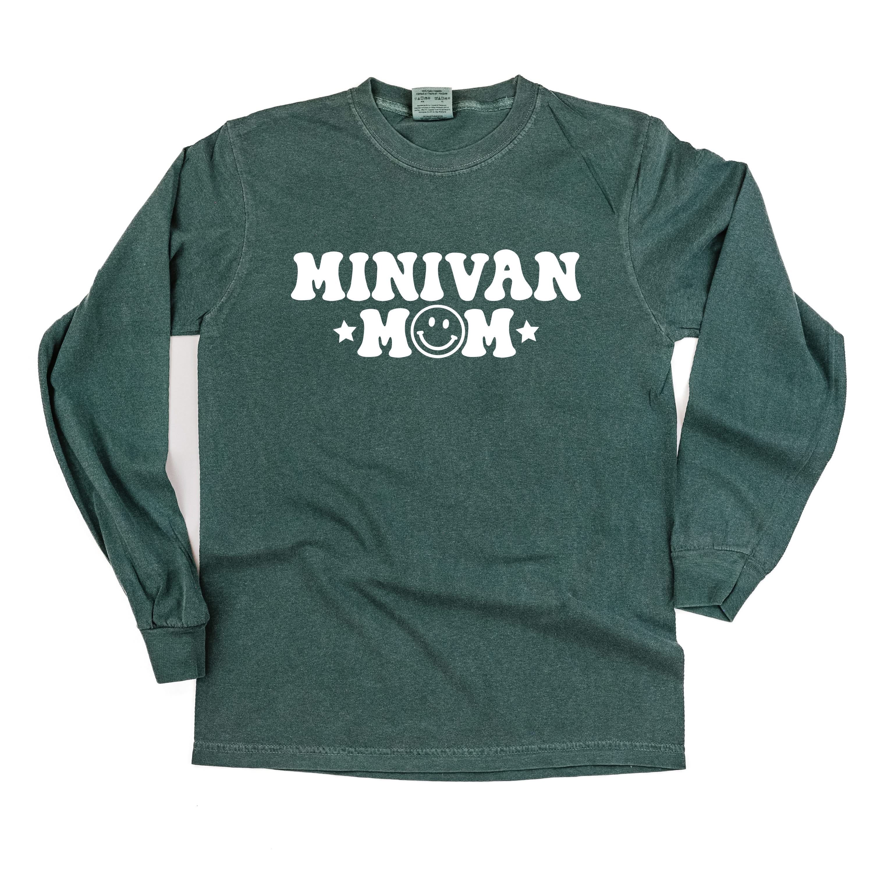 Minivan Mom - Smiley Face (f & b) - LONG SLEEVE Comfort Colors Tee Little Mama Shirt Shop