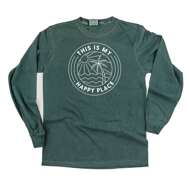 THIS IS MY HAPPY PLACE - LONG SLEEVE COMFORT COLORS TEE