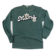DAISY - MAMA - w/ Full Daisy on Back - LONG SLEEVE COMFORT COLORS TEE Little Mama Shirt Shop