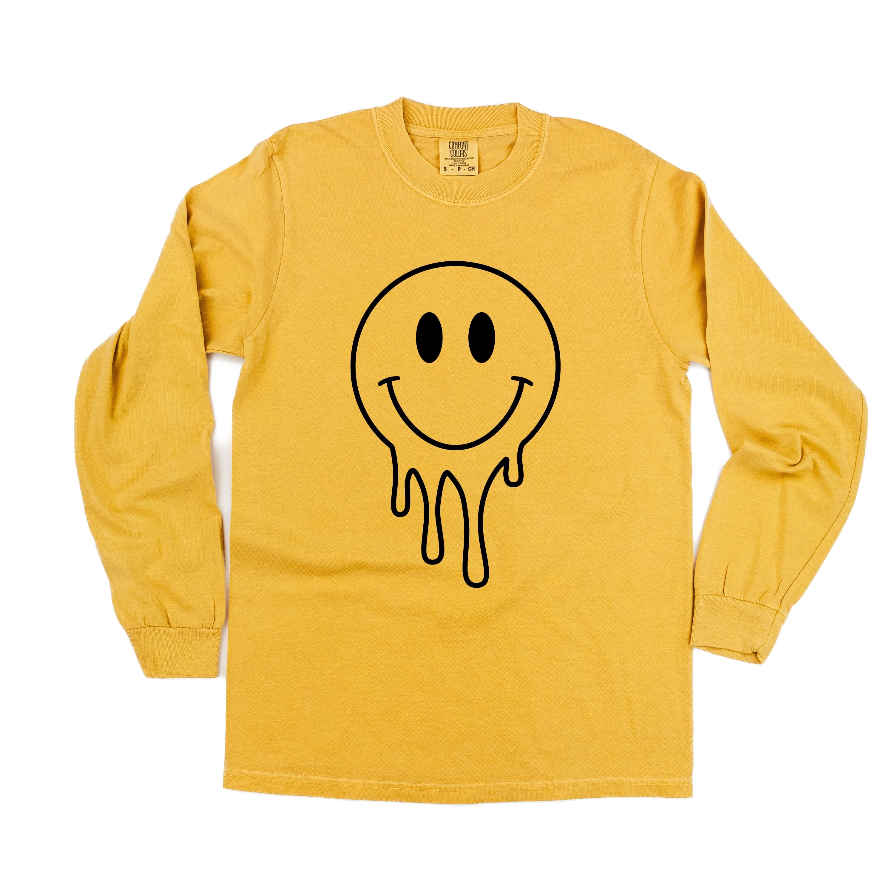 Melty Smiley (Full) - LONG SLEEVE Comfort Colors Tee Little Mama Shirt Shop