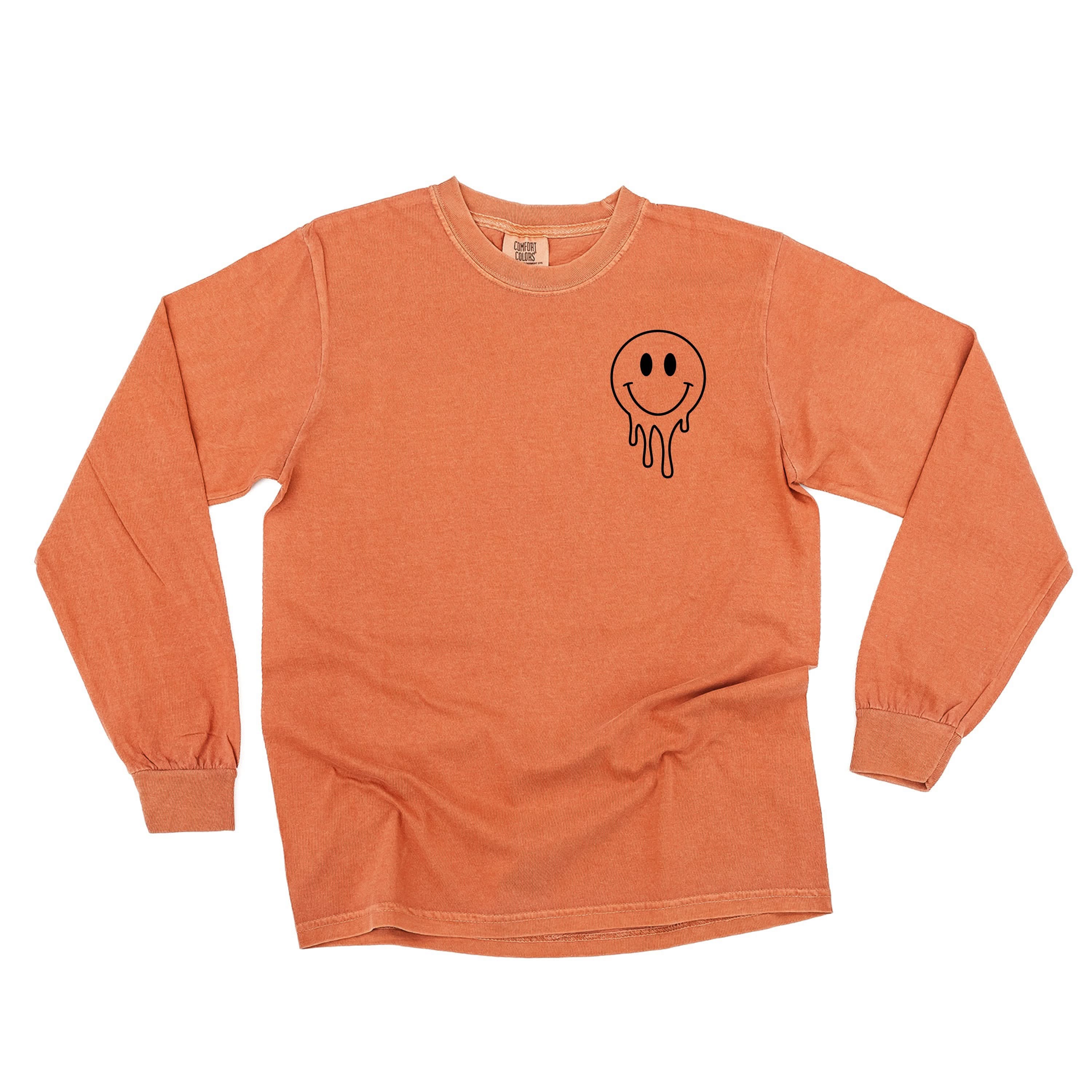 Living My Best Home School Life - Melty Smiley (pf & b)- LONG SLEEVE Comfort Colors Tee Little Mama Shirt Shop