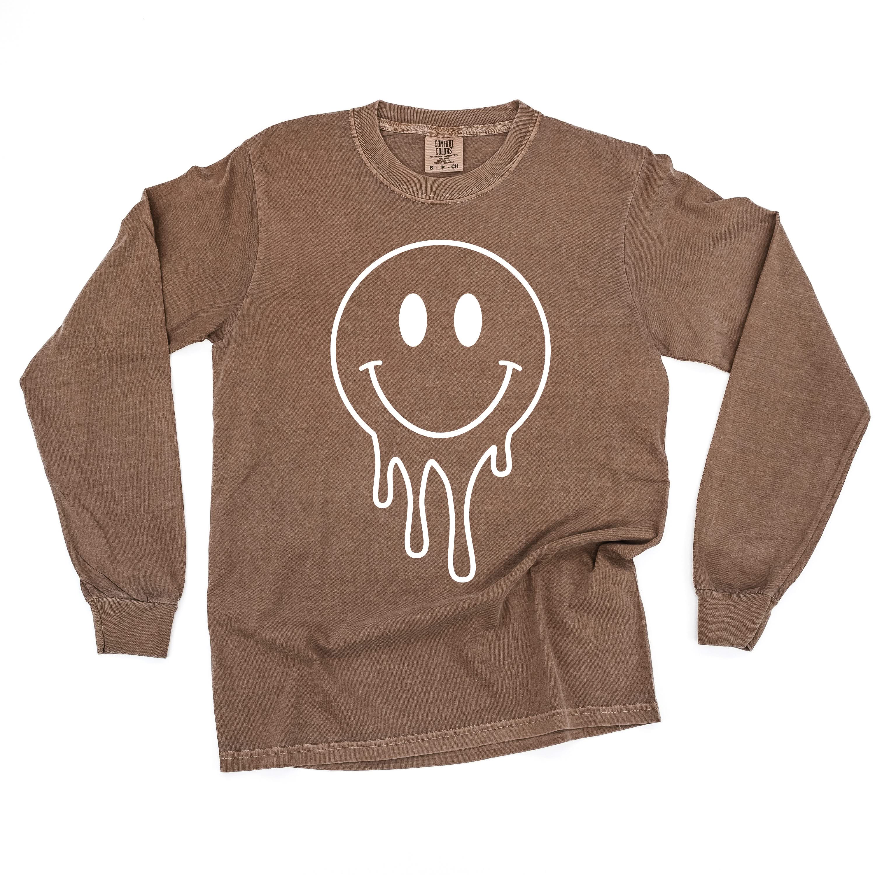 One of Those School Days - Melty Smiley (f & b) - LONG SLEEVE Comfort Colors Tee Little Mama Shirt Shop