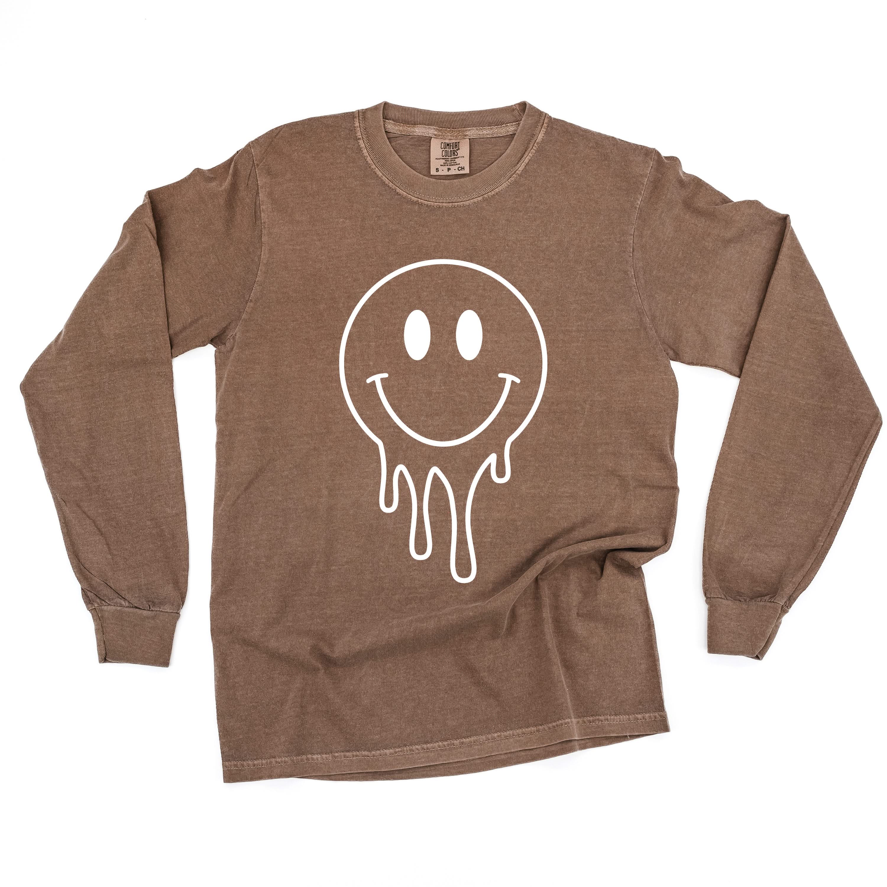 Melty Smiley (Full) - LONG SLEEVE Comfort Colors Tee Little Mama Shirt Shop