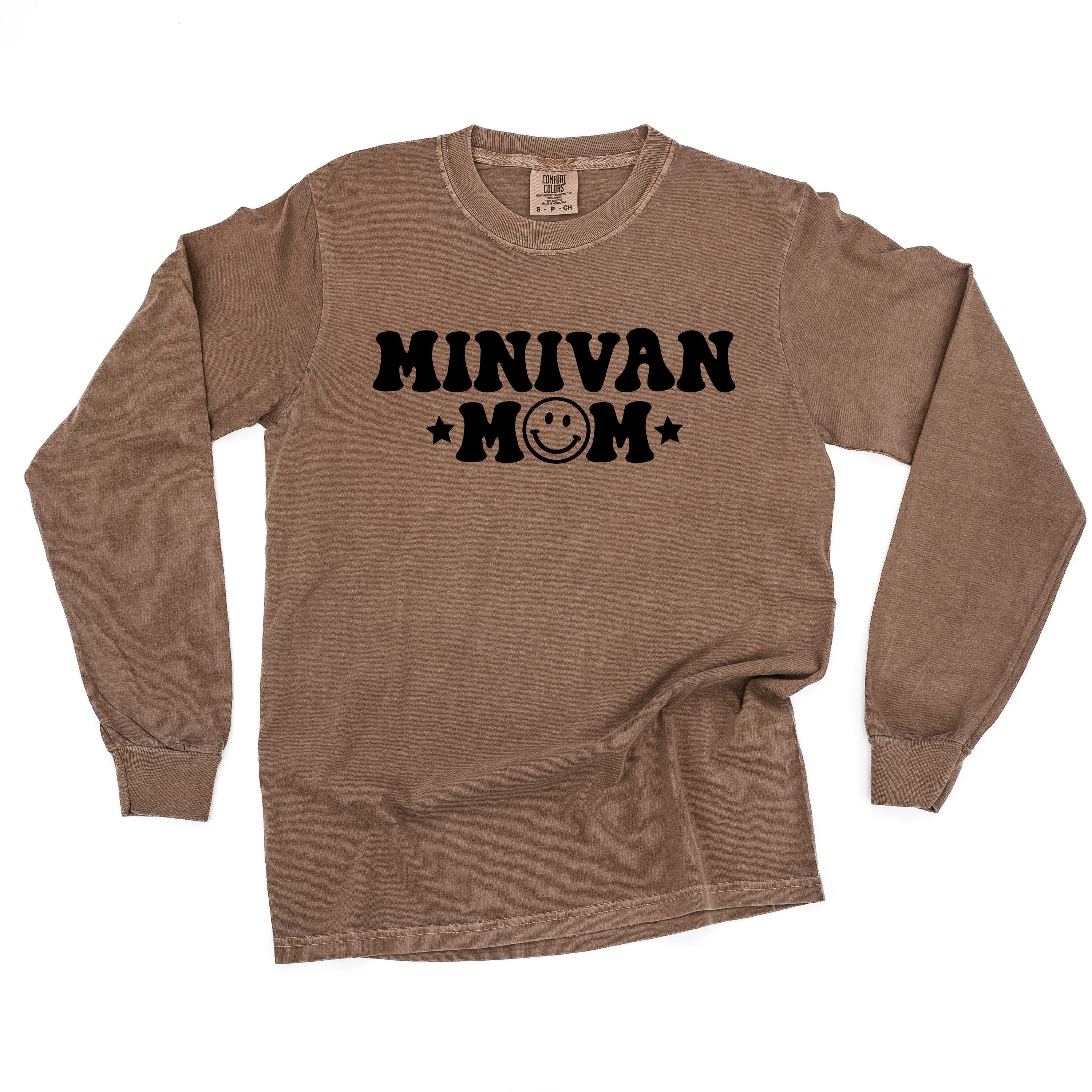 Minivan Mom - Smiley Face (f & b) - LONG SLEEVE Comfort Colors Tee Little Mama Shirt Shop