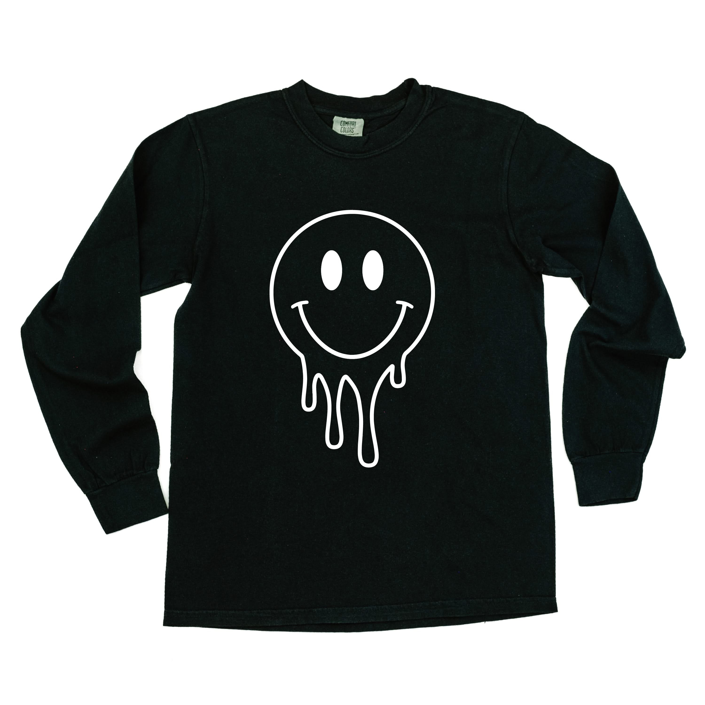 Melty Smiley (Full) - LONG SLEEVE Comfort Colors Tee Little Mama Shirt Shop
