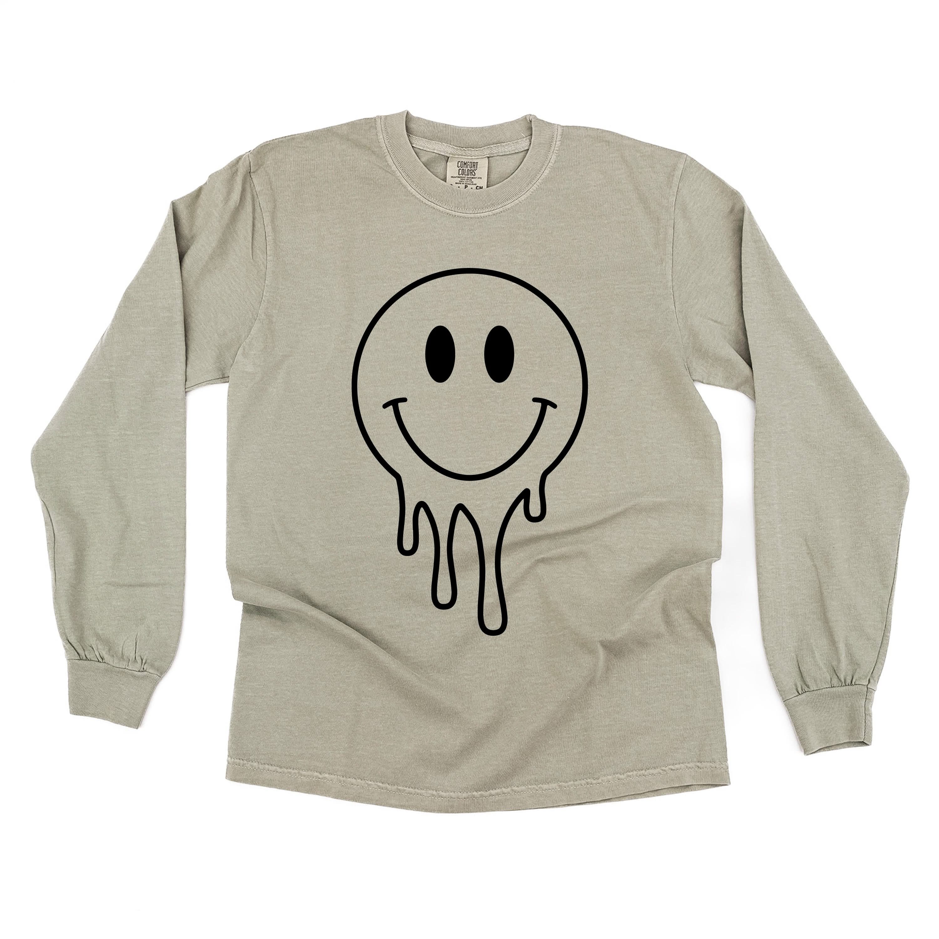 One of Those School Days - Melty Smiley (f & b) - LONG SLEEVE Comfort Colors Tee Little Mama Shirt Shop