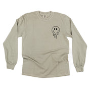 Living My Best Librarian Life - Melty Smiley (pf & b) - LONG SLEEVE Comfort Colors Tee Little Mama Shirt Shop