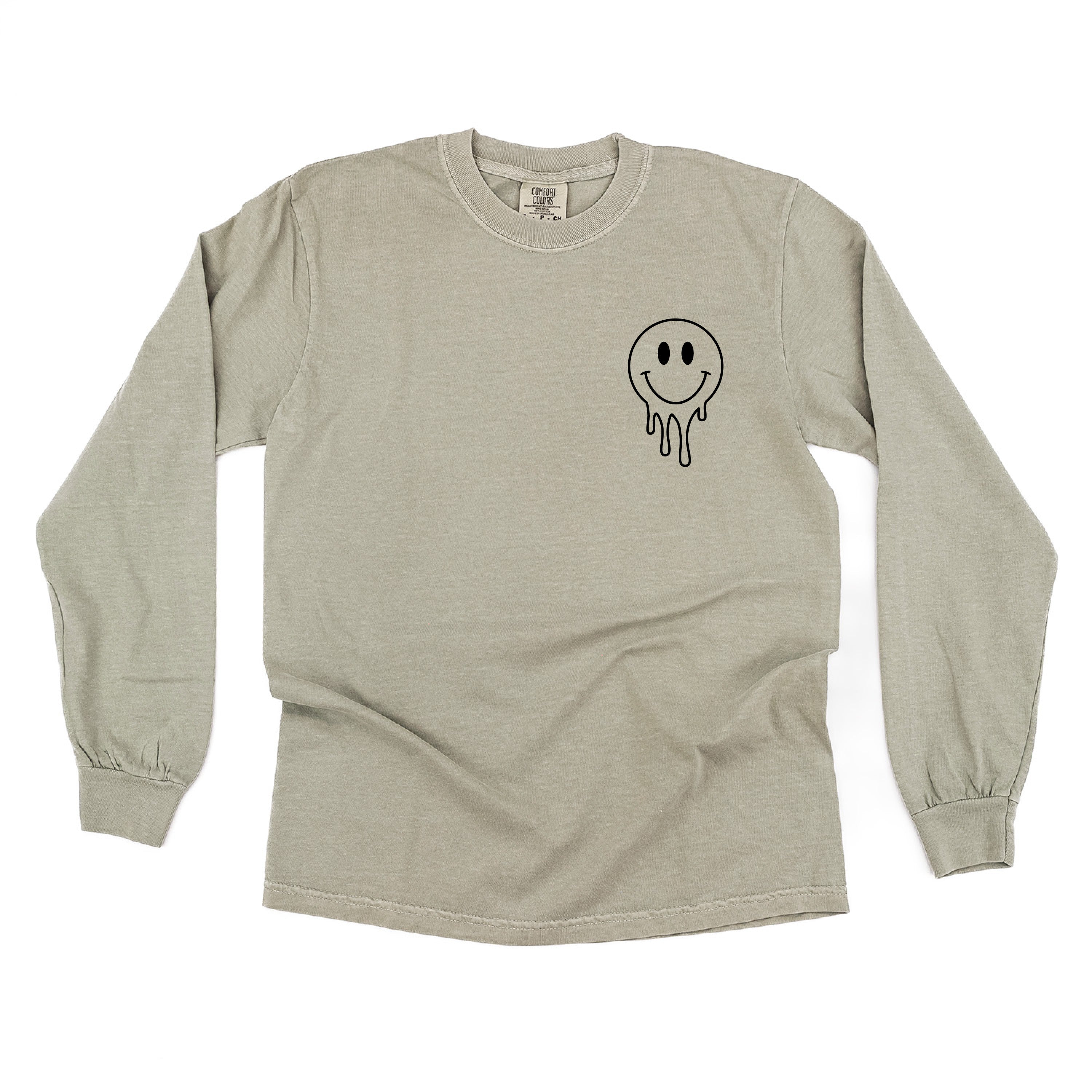 Living My Best Home School Life - Melty Smiley (pf & b)- LONG SLEEVE Comfort Colors Tee Little Mama Shirt Shop