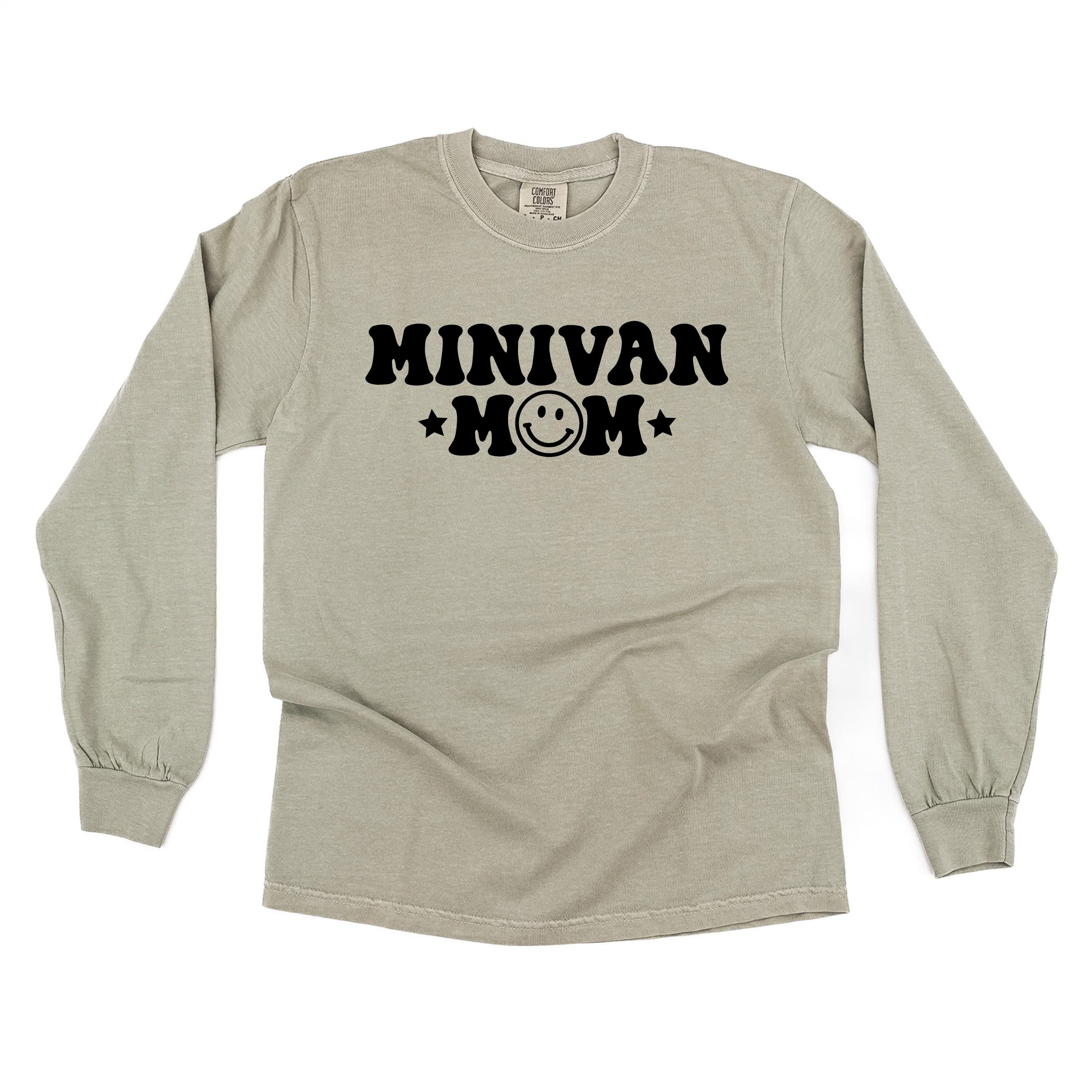 Minivan Mom - Smiley Face (f & b) - LONG SLEEVE Comfort Colors Tee Little Mama Shirt Shop