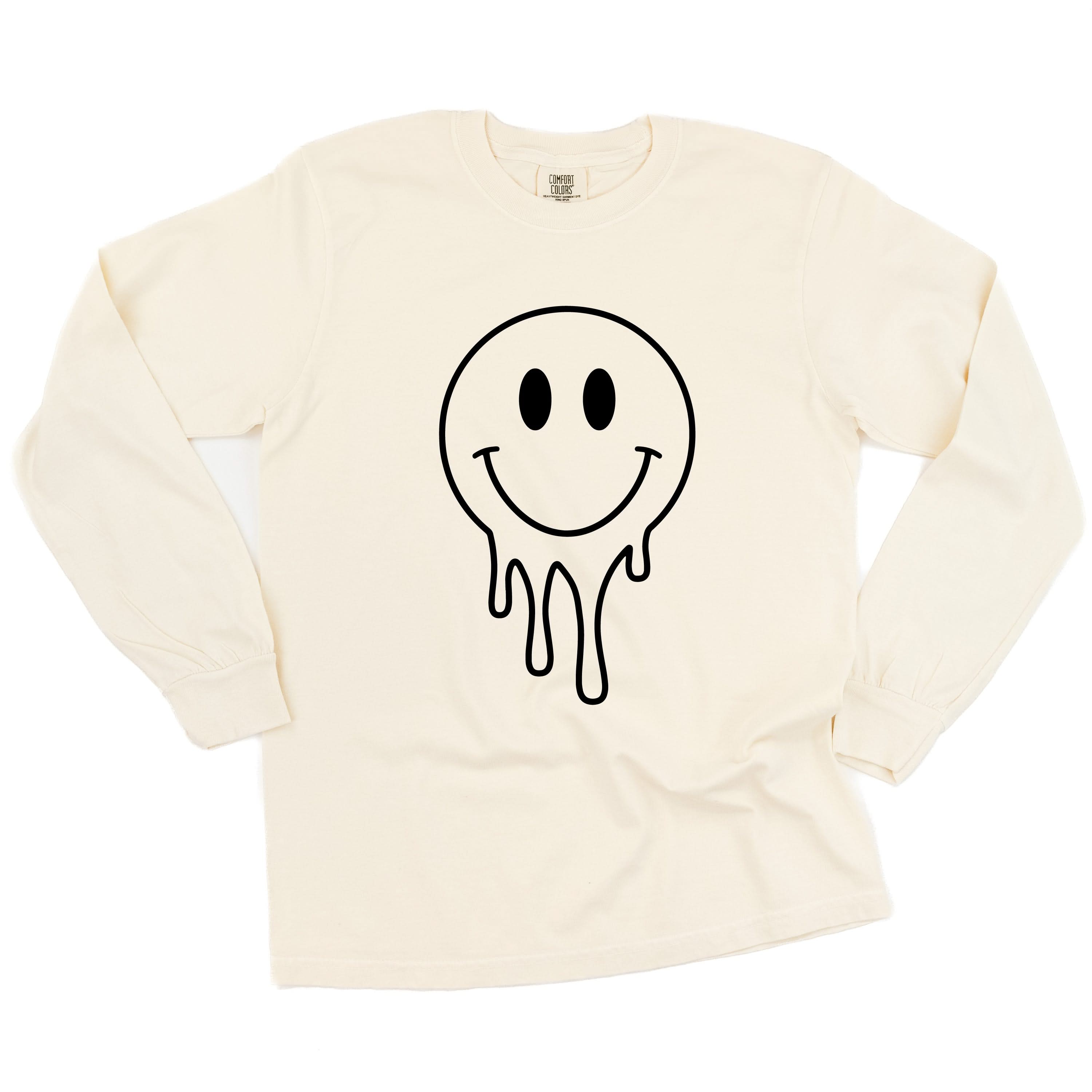 Melty Smiley (Full) - LONG SLEEVE Comfort Colors Tee Little Mama Shirt Shop