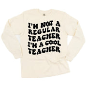 I'm Not a Regular Teacher I'm a Cool Teacher - Flower (f & b) - LONG SLEEVE Comfort Colors Tee Little Mama Shirt Shop