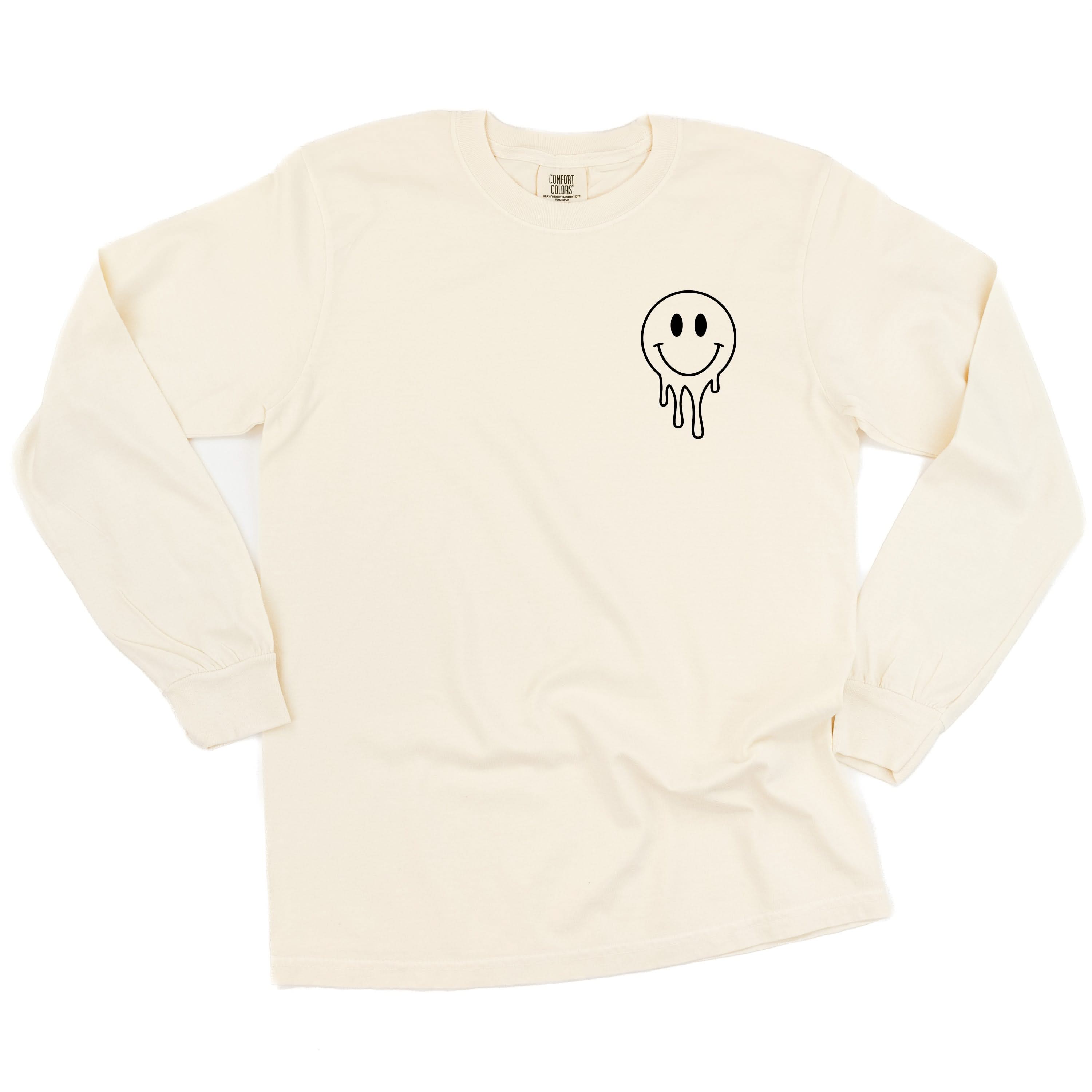 Living My Best Home School Life - Melty Smiley (pf & b)- LONG SLEEVE Comfort Colors Tee Little Mama Shirt Shop