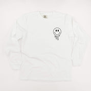 Living My Best Home School Life - Melty Smiley (pf & b)- LONG SLEEVE Comfort Colors Tee Little Mama Shirt Shop