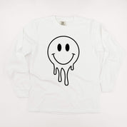 One of Those School Days - Melty Smiley (f & b) - LONG SLEEVE Comfort Colors Tee Little Mama Shirt Shop