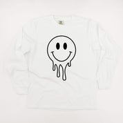 Melty Smiley (Full) - LONG SLEEVE Comfort Colors Tee Little Mama Shirt Shop