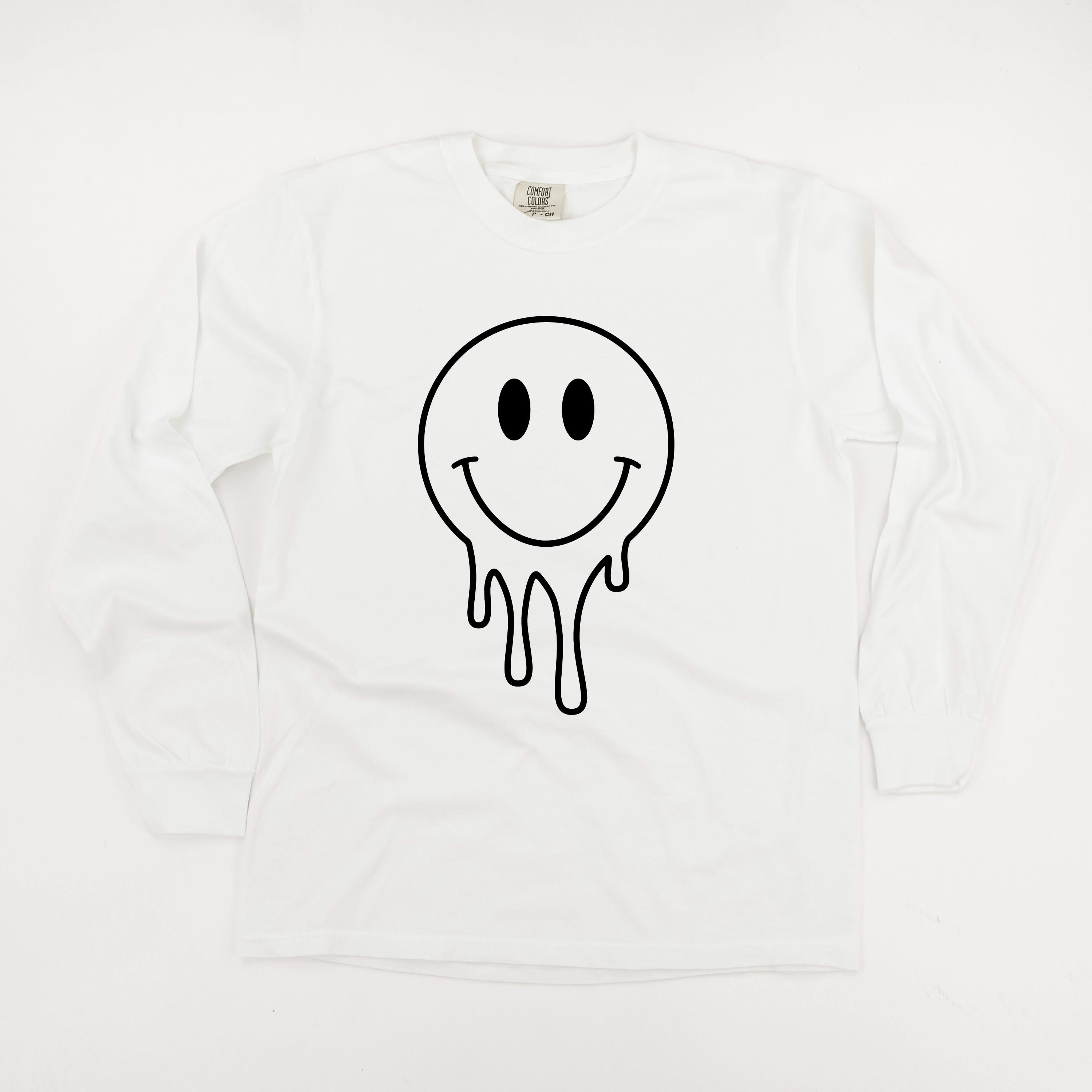Melty Smiley (Full) - LONG SLEEVE Comfort Colors Tee Little Mama Shirt Shop