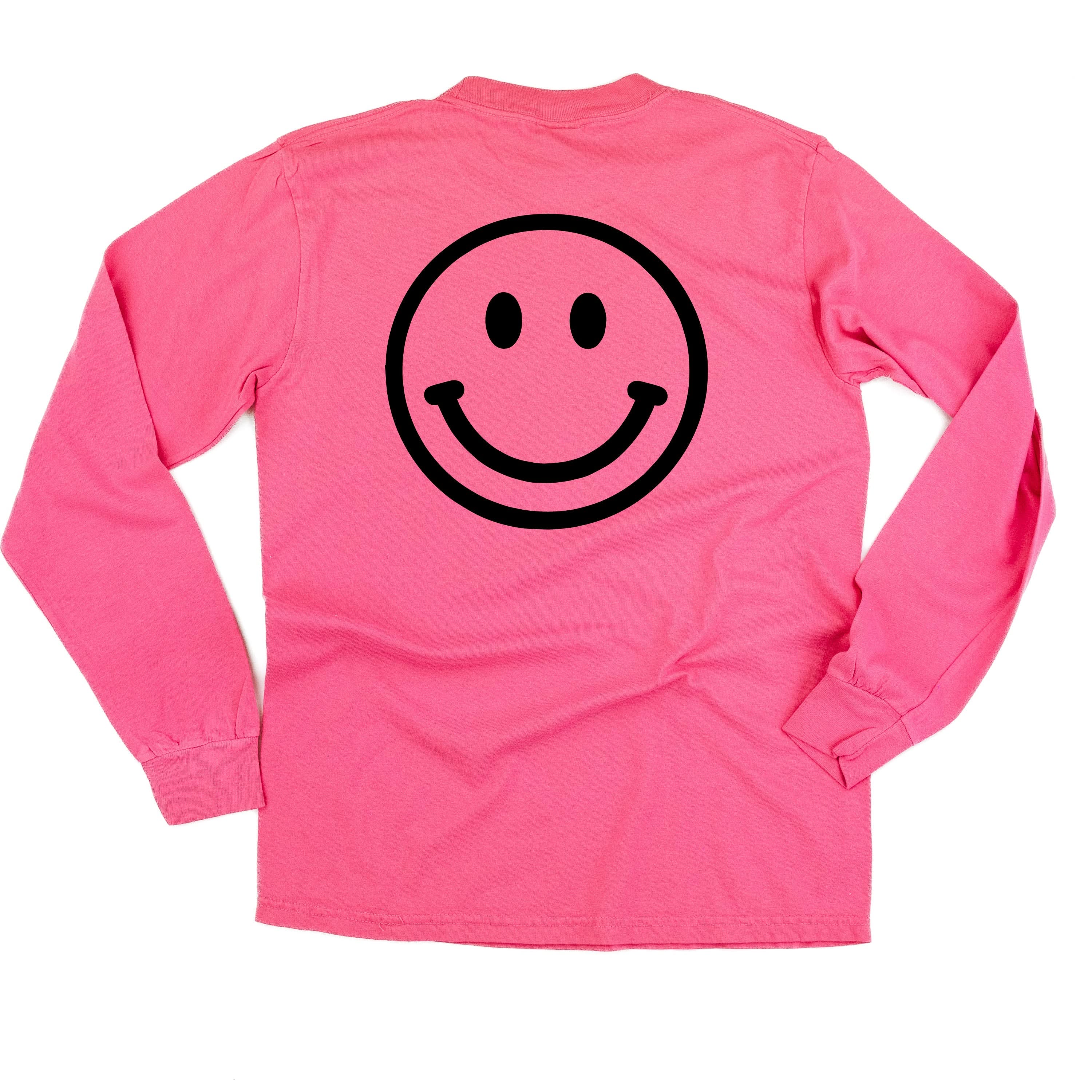 Minivan Mom - Smiley Face (f & b) - LONG SLEEVE Comfort Colors Tee Little Mama Shirt Shop