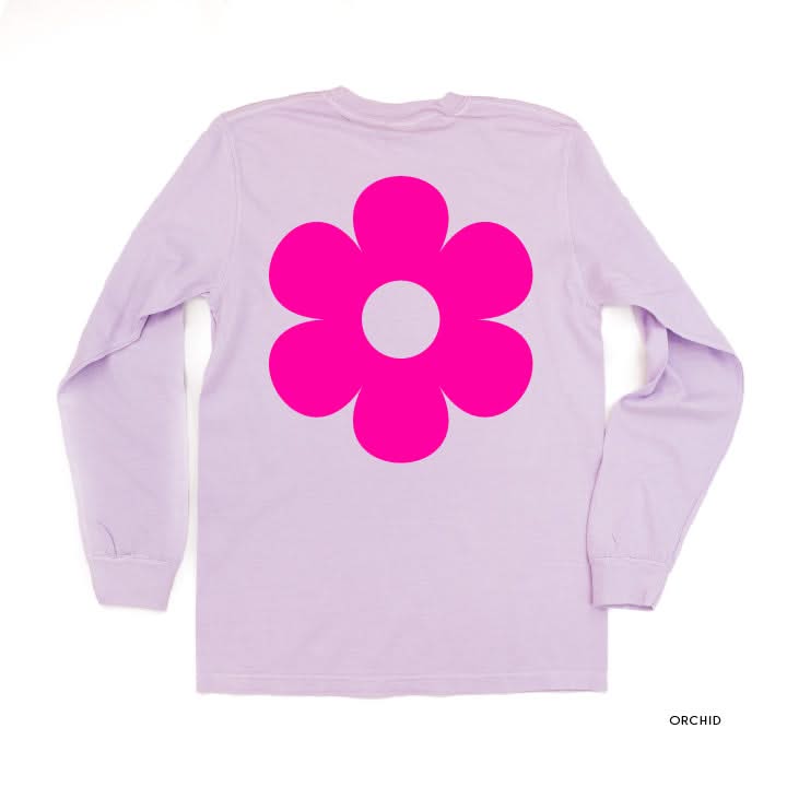 I'm Not a Regular Teacher I'm a Cool Teacher - Flower (f & b) - LONG SLEEVE Comfort Colors Tee Little Mama Shirt Shop