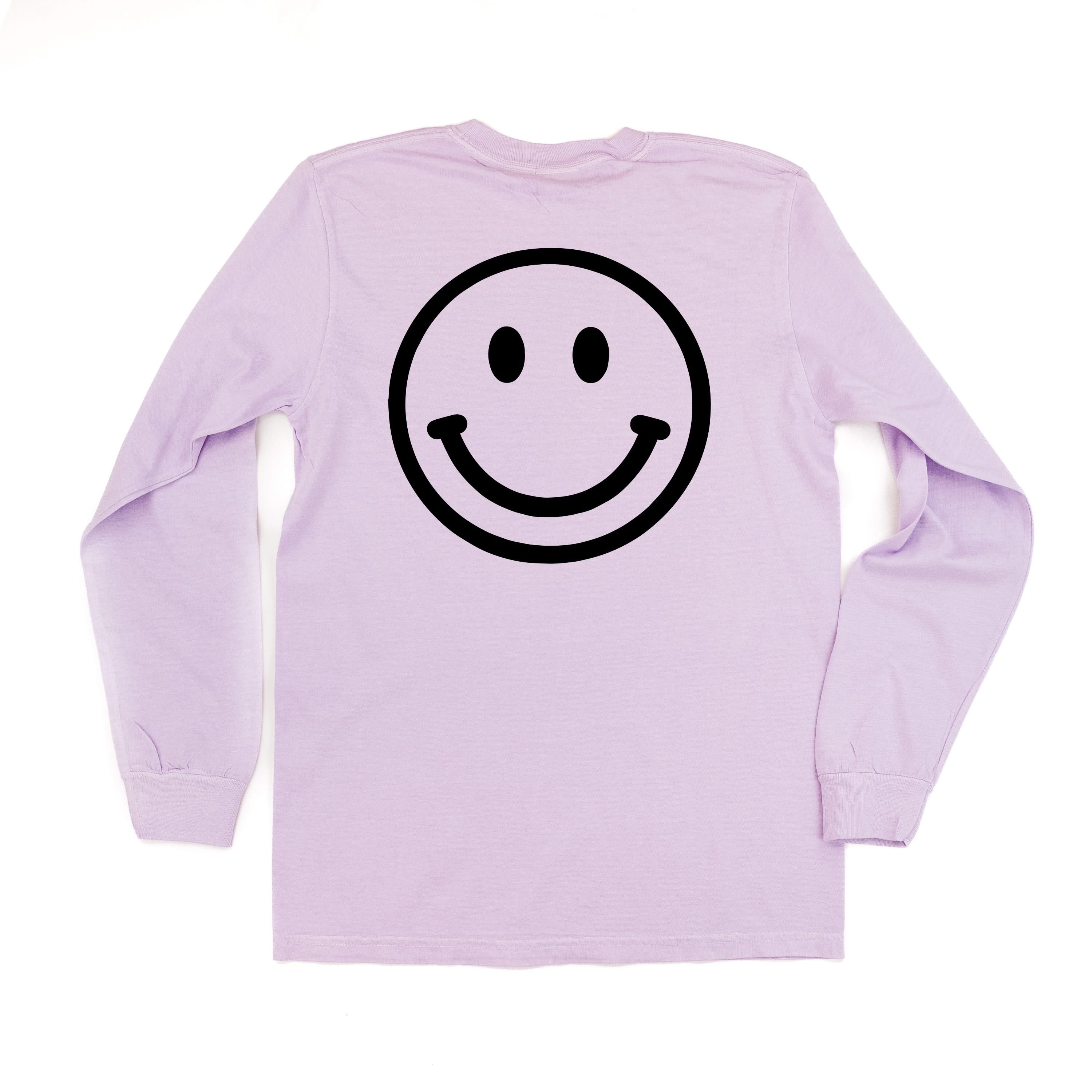 Minivan Mom - Smiley Face (f & b) - LONG SLEEVE Comfort Colors Tee Little Mama Shirt Shop