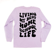 Living My Best Home School Life - Melty Smiley (pf & b)- LONG SLEEVE Comfort Colors Tee Little Mama Shirt Shop