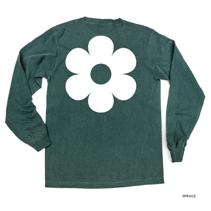 I'm Not a Regular Teacher I'm a Cool Teacher - Flower (f & b) - LONG SLEEVE Comfort Colors Tee Little Mama Shirt Shop