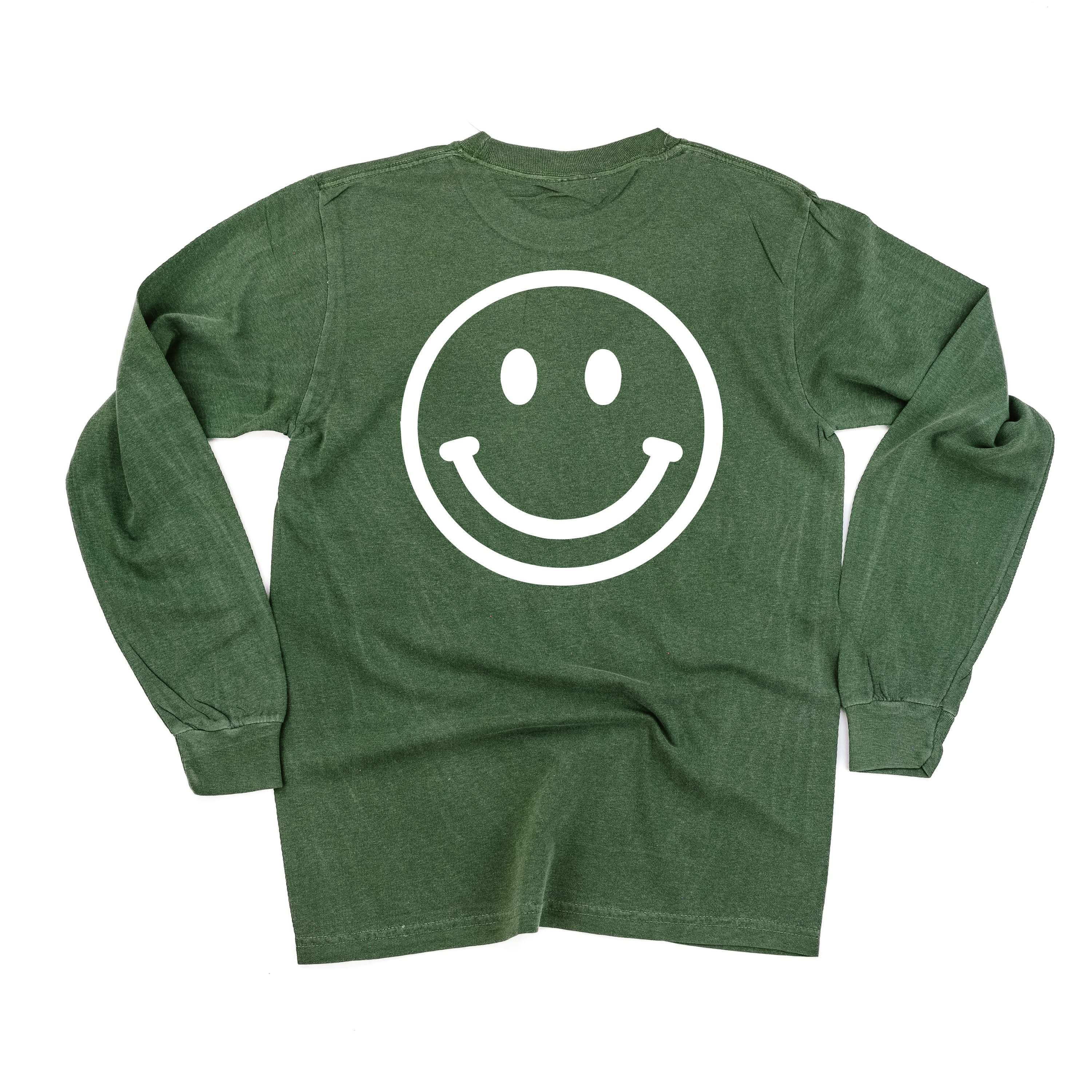 Minivan Mom - Smiley Face (f & b) - LONG SLEEVE Comfort Colors Tee Little Mama Shirt Shop